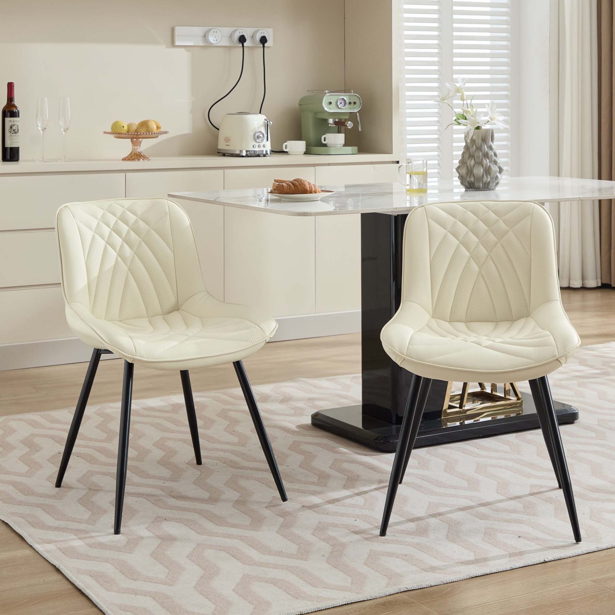 Fun Orange FUN25YZ13 Contemporary/Modern Synthetic Upholstered Dining Side Chair (Metal Frame)