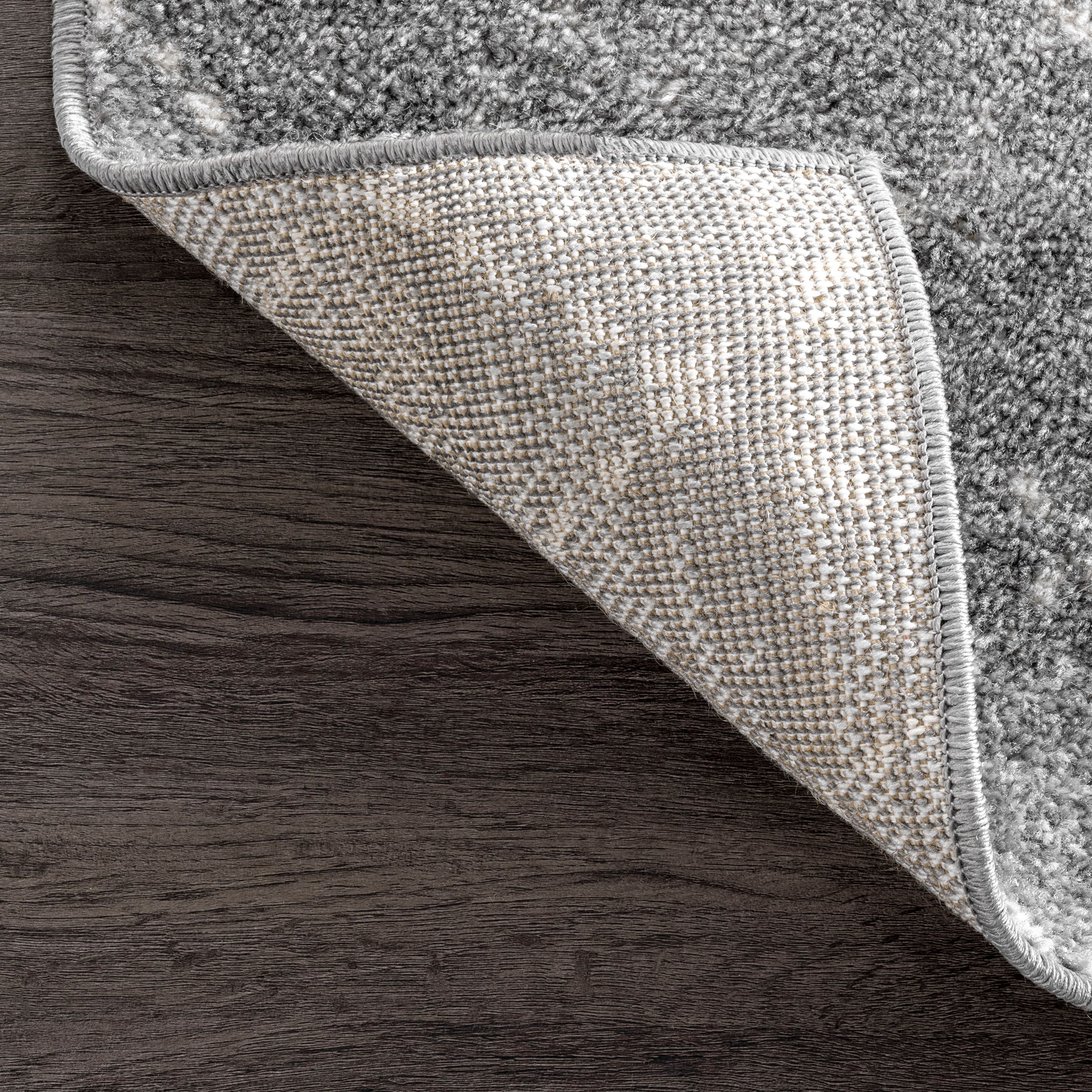 Handmade Easy Care 5' Round Dark Grey Geometric Rug
