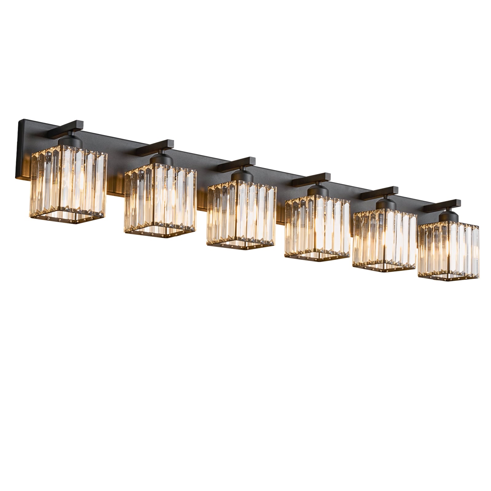 ZHLLMQ - Modern 44.09-inch 6-Light Black Finish Black Series Integrated LED Modern Minimalist Bat...