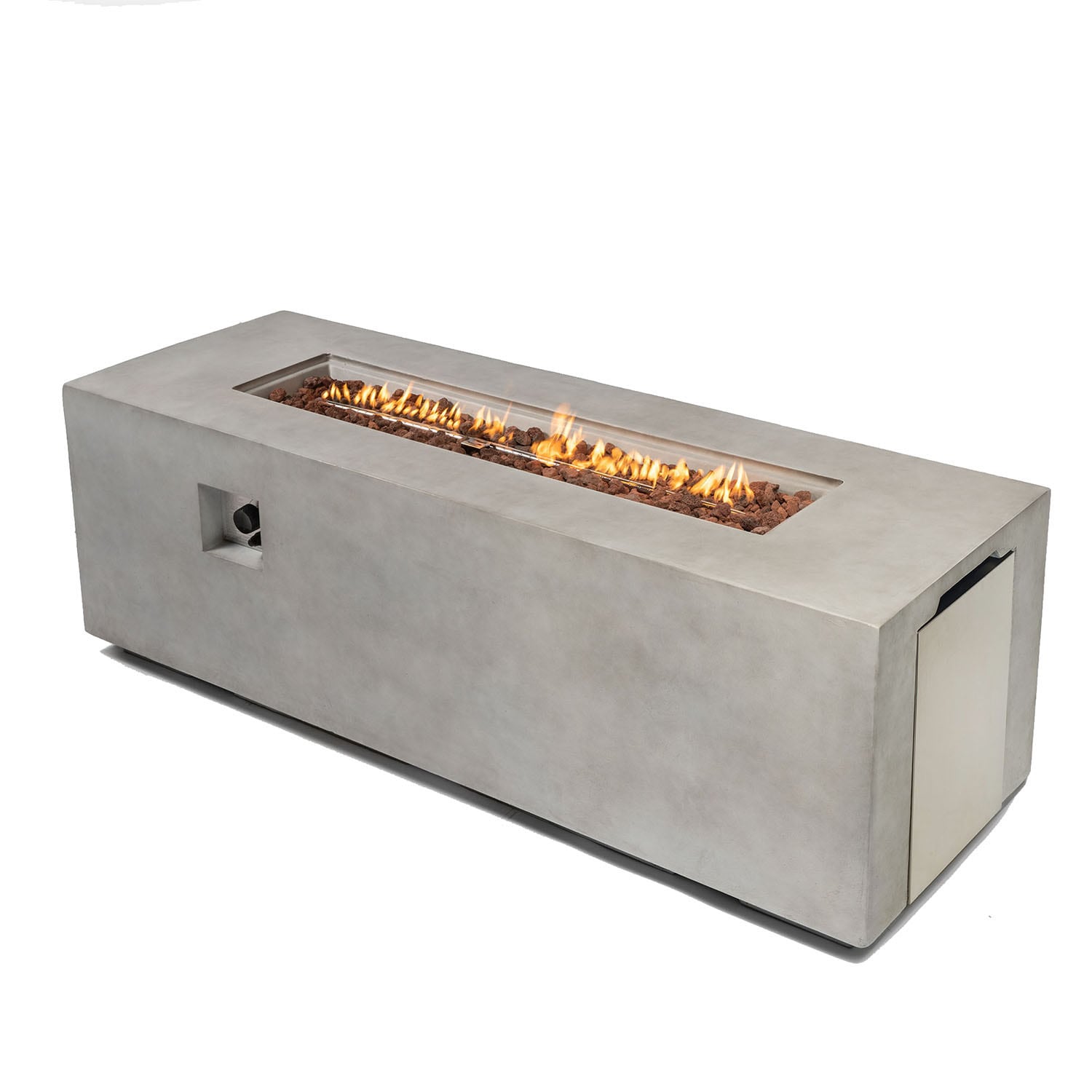 SINOFURN SYA370200GY 70-in W Light Gray Concrete Rectangle Liquid propane Fire pit table