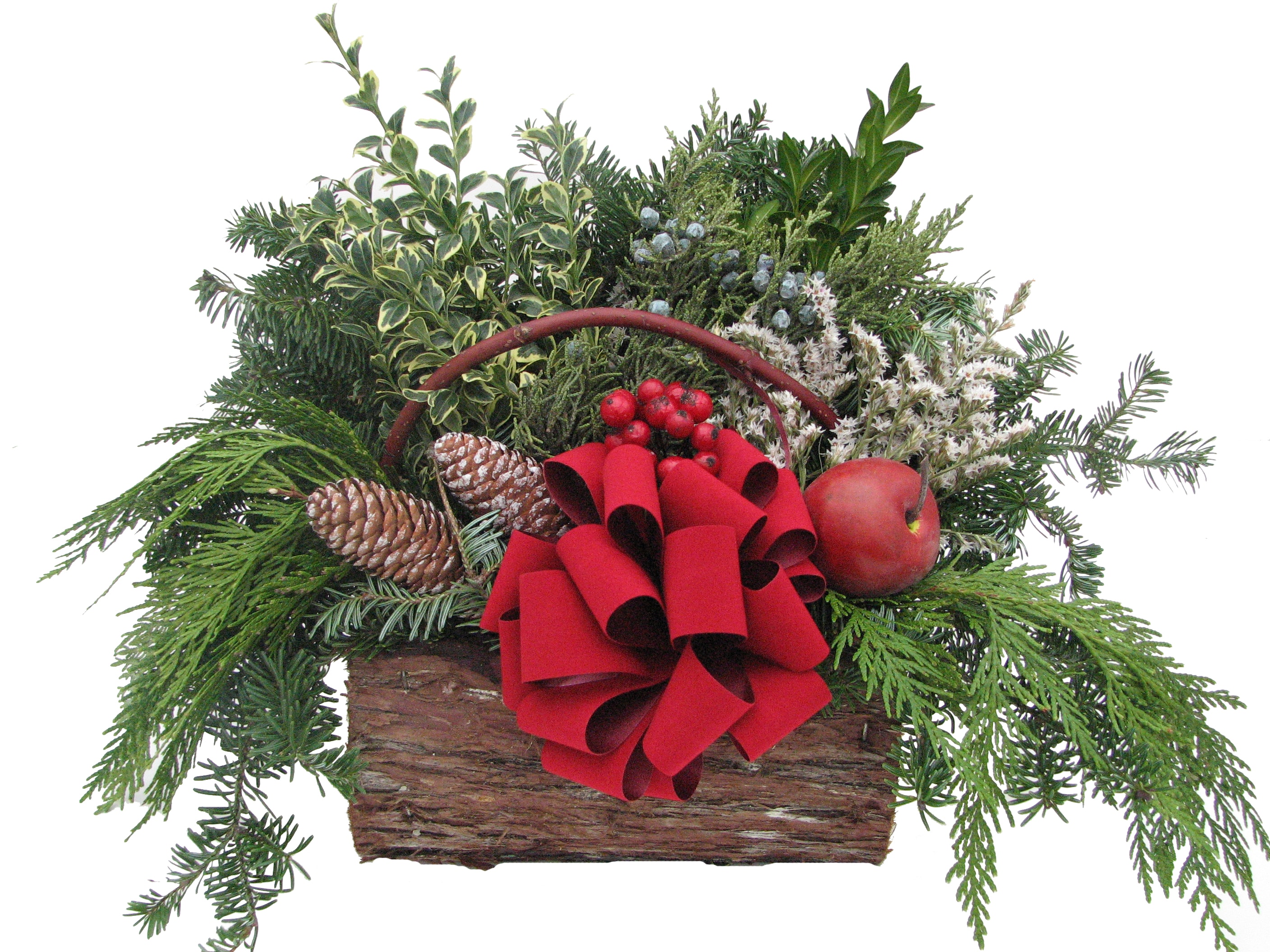Holiday Living Fresh Christmas Greenery Basket in the Fresh