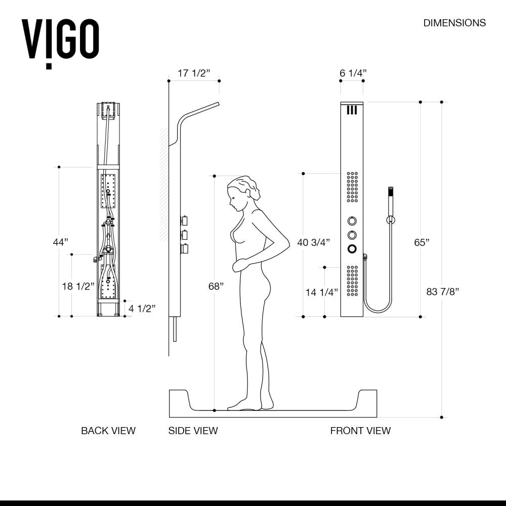 VIGO VG08009CH Showerhead-Bar-Panels - View #8