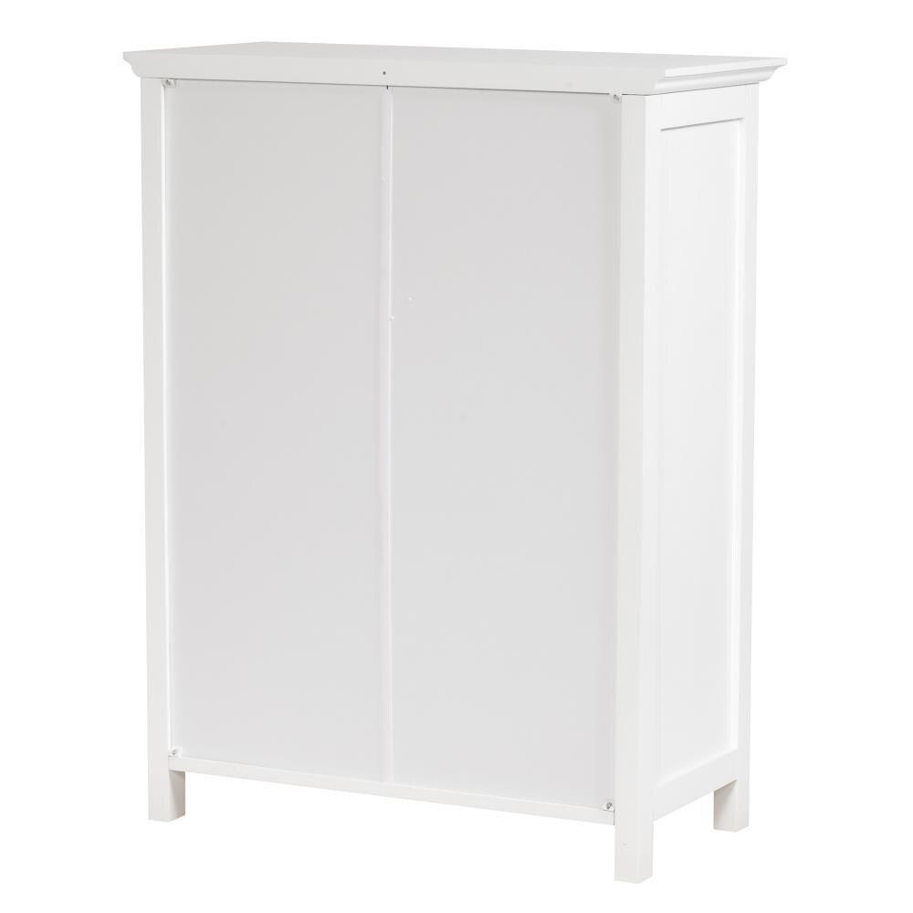 Elegant Home Fashions Delaney 26 in x 34.25 in x 12.5 in White Freestanding Linen Cabinet in the Linen Cabinets department at Lowes