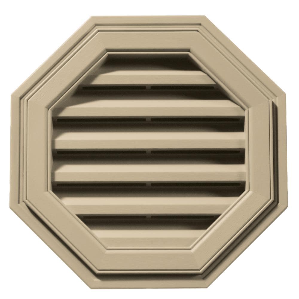 Builders Edge 120011818013 18-in x 18-in Light Almond Octagon Vinyl Gable Louver Vent