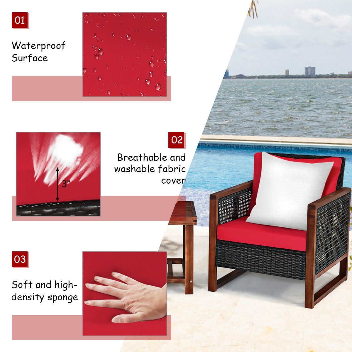 Forclover HYFE-65227RE Patio-Conversation-Sets - View #8