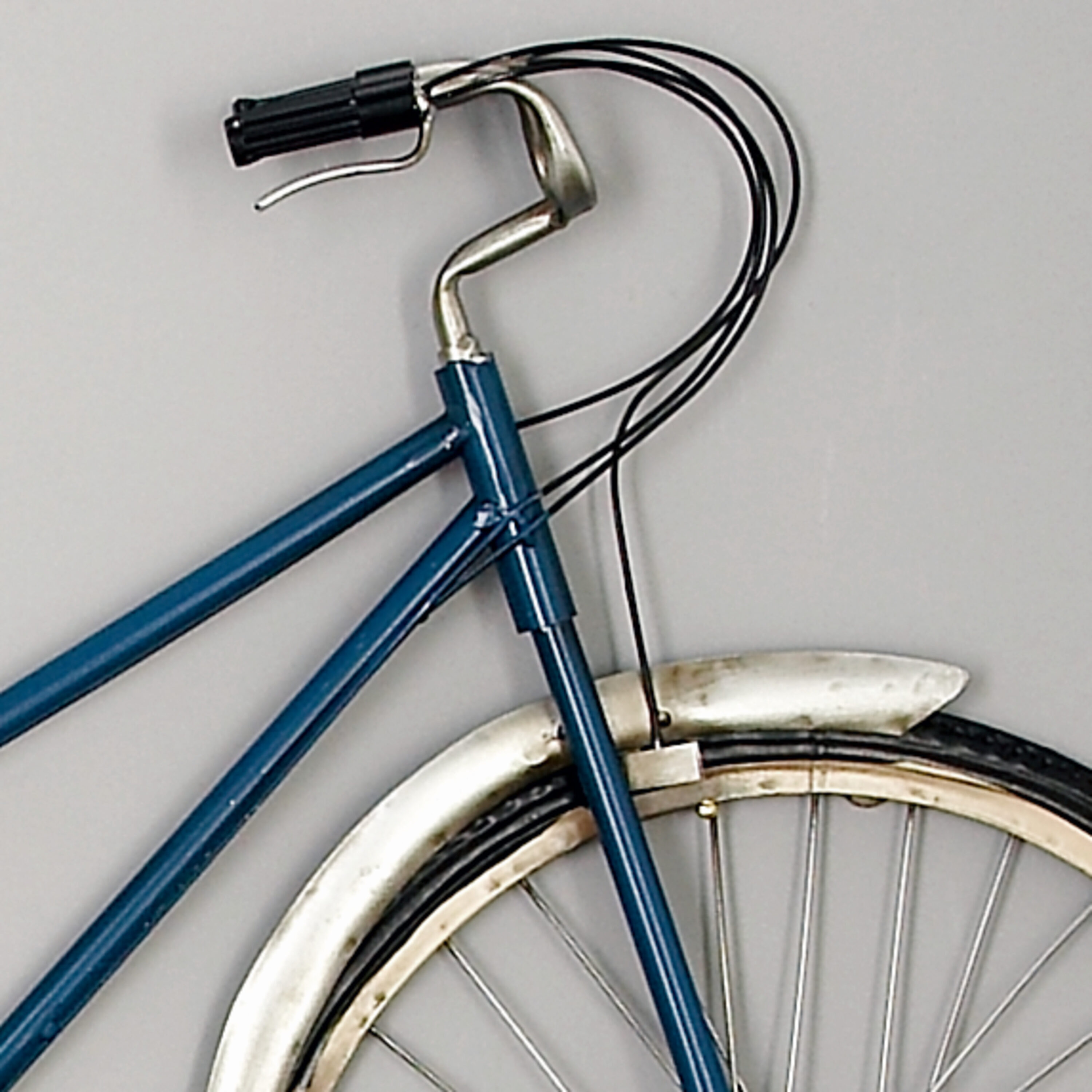 Industrial Brown and Black Iron Bicycle Wall Sculpture