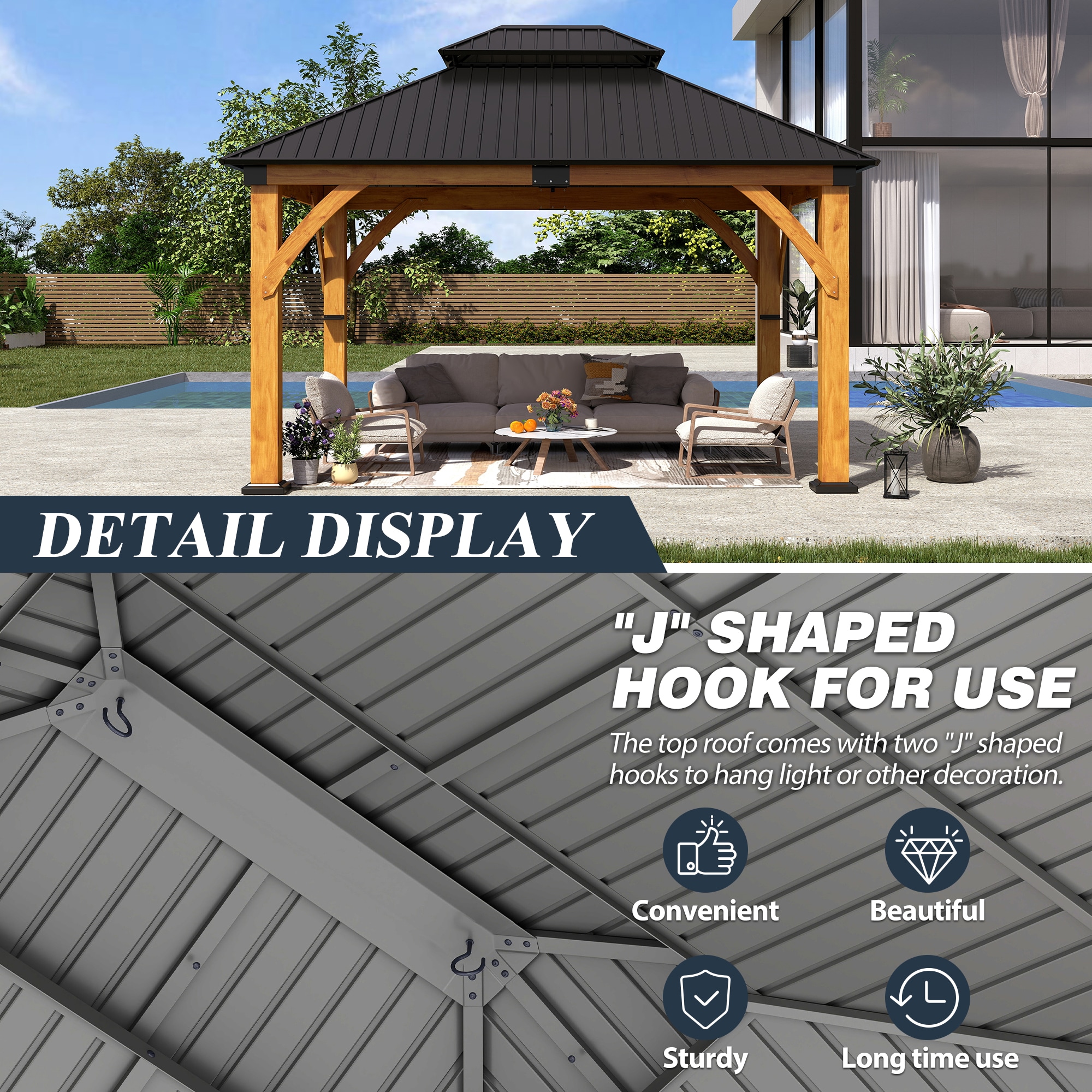 Coveronics LW-C001G047 Wood-Resin-Gazebos - View #5