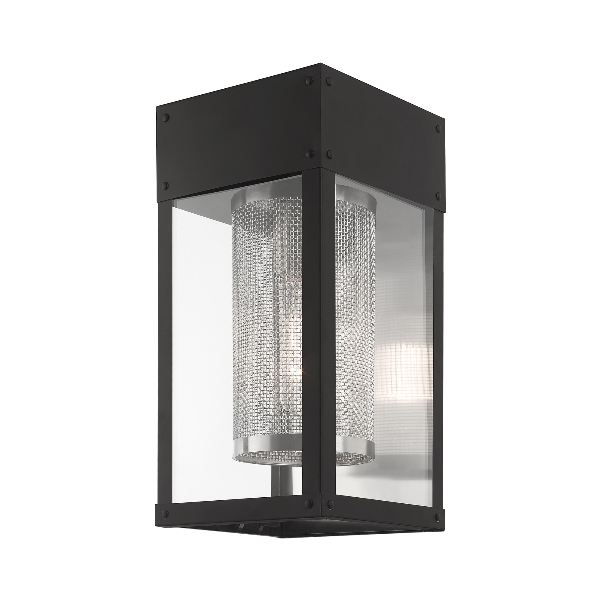 Franklin Black Stainless Steel Outdoor Lantern Wall Light
