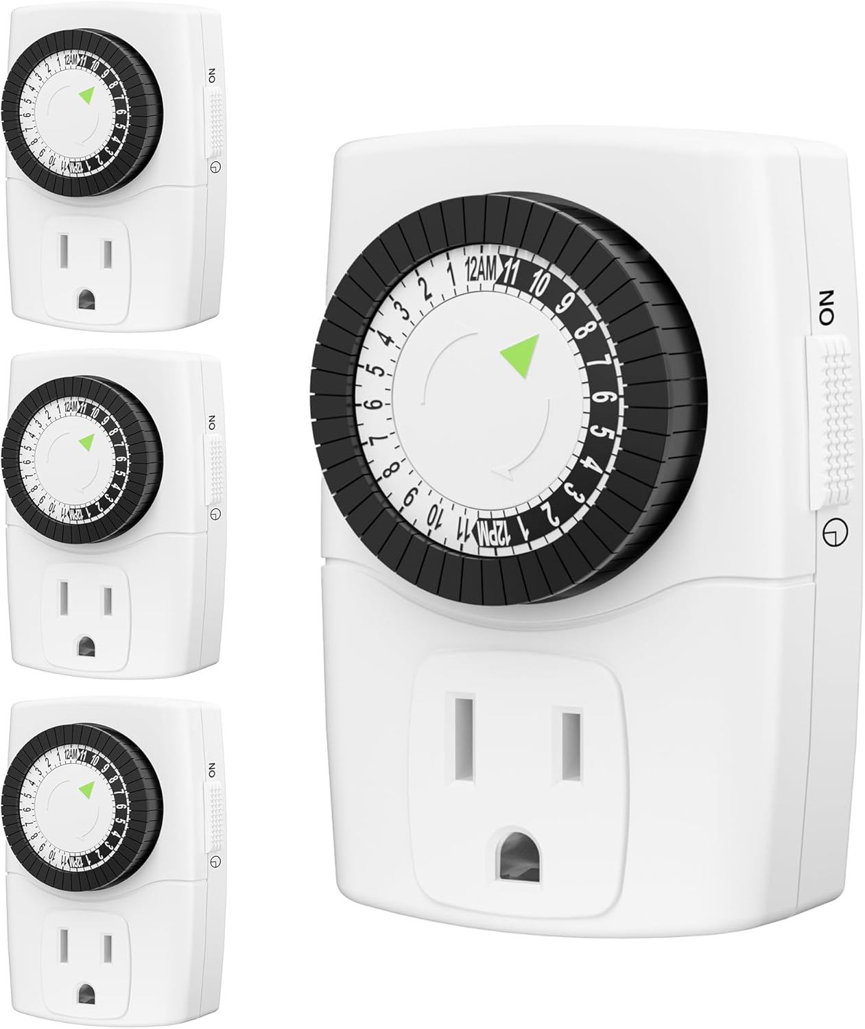 BN-LINK BN LINK BND 60 U47 Indoor Mini 24 Hour Mechanical Outlet Timer 3 Prong 4 Pack