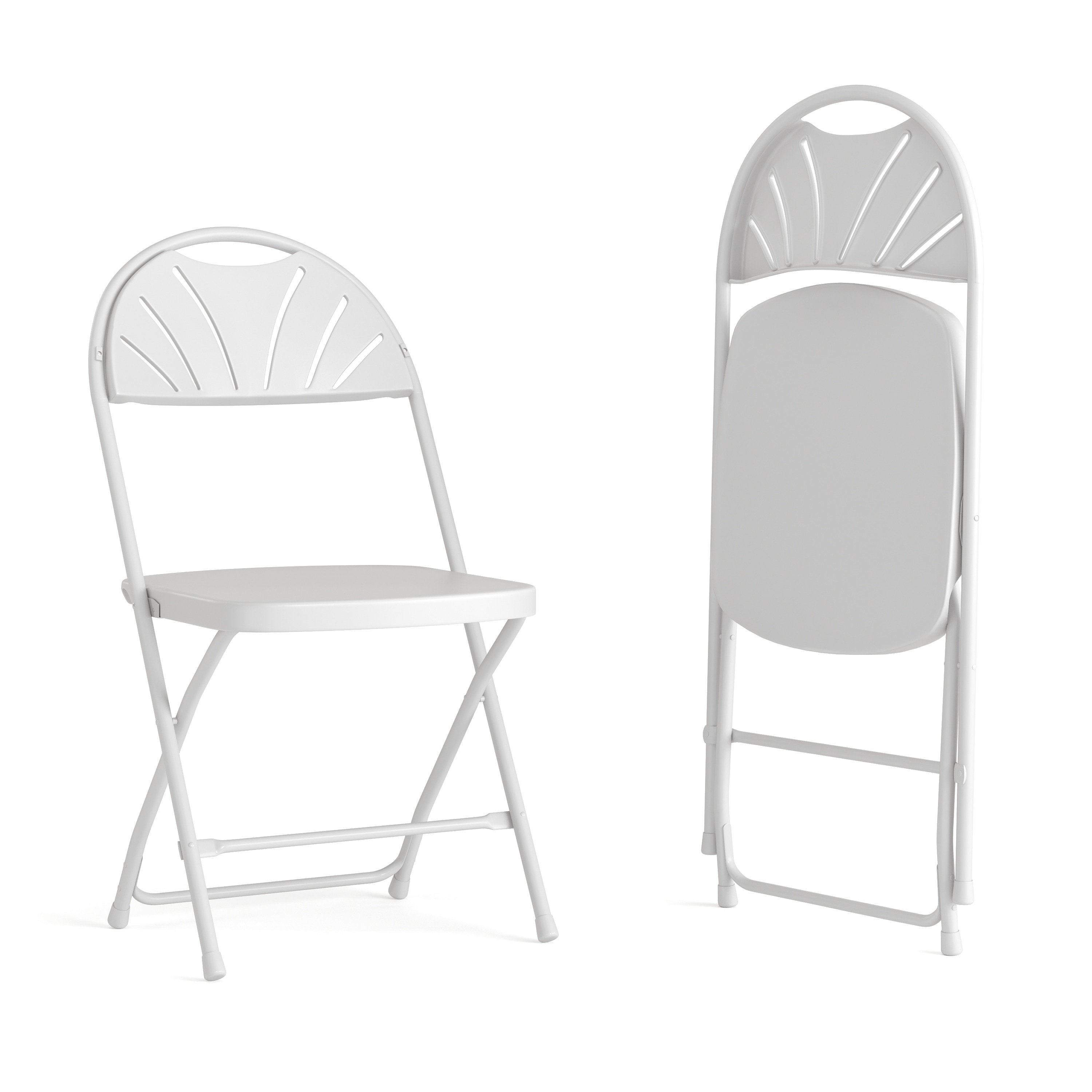 Flash Furniture 889142652625 2 -Pack White Commercial/Residential Standard Folding Chair with Solid Seat ( Indoor )