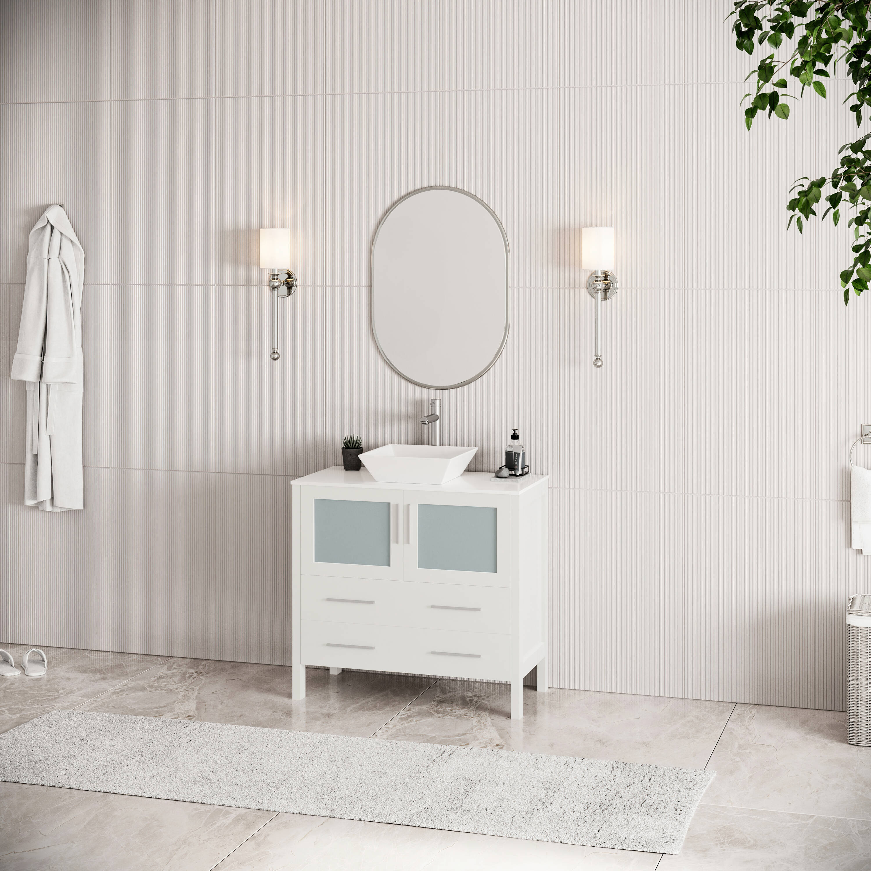 Fresca FCB6236WH-CWH-V Bath-Vanity-Combo - View #5
