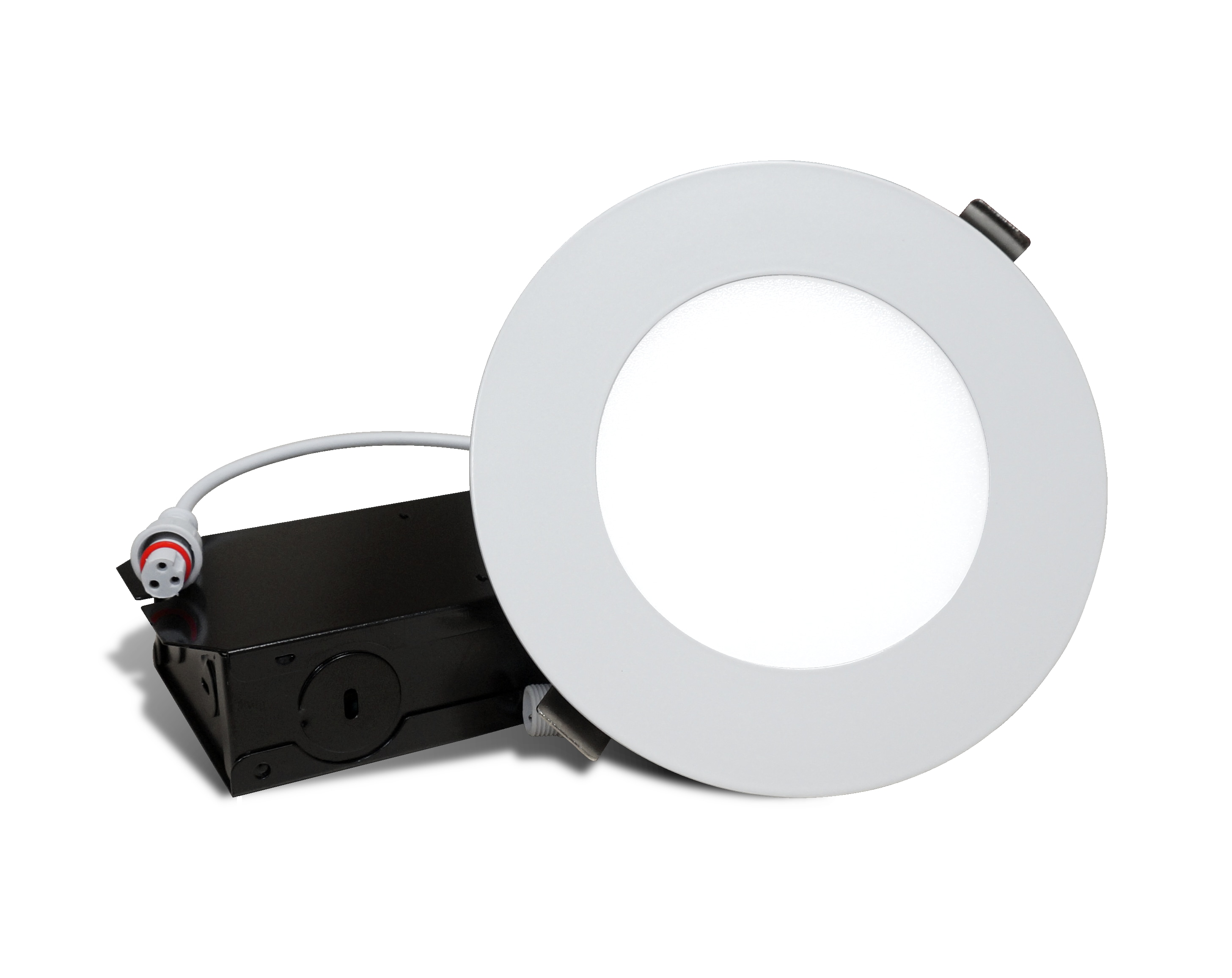 Nicor Lighting DLE43120SRDWH DLE Select White 650-Lumen Switchable Round Dimmable LED Canless Recessed Downlight