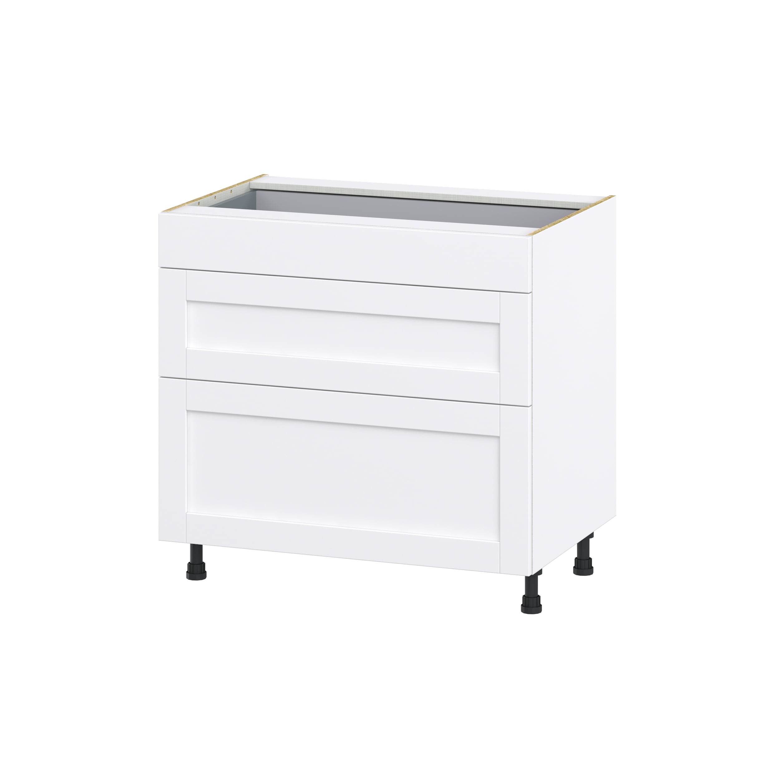 Hugo&Borg DSB3D36-RM Rosemont 36-in W x 34.5-in H x 24-in D Glacier White 3 -Drawers Drawer Base Fully assembled Cabinet Shaker)