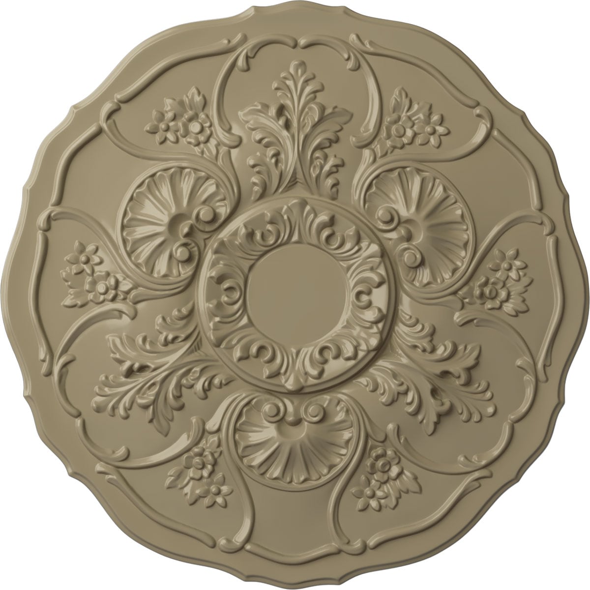 Ekena Millwork CM22CNGDF Cornelia 22.5-in W x 22.5-in L Painted Gobi Desert Polyurethane Whole Ceiling Medallion
