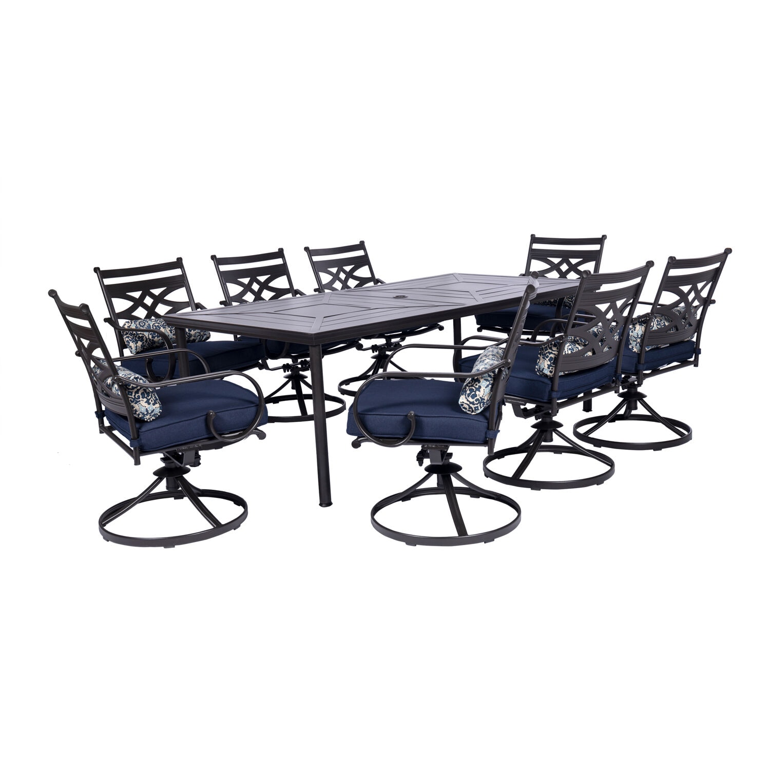 Hanover MCLRDN9PCSW8-NVY Patio-Dining-Sets - View #2