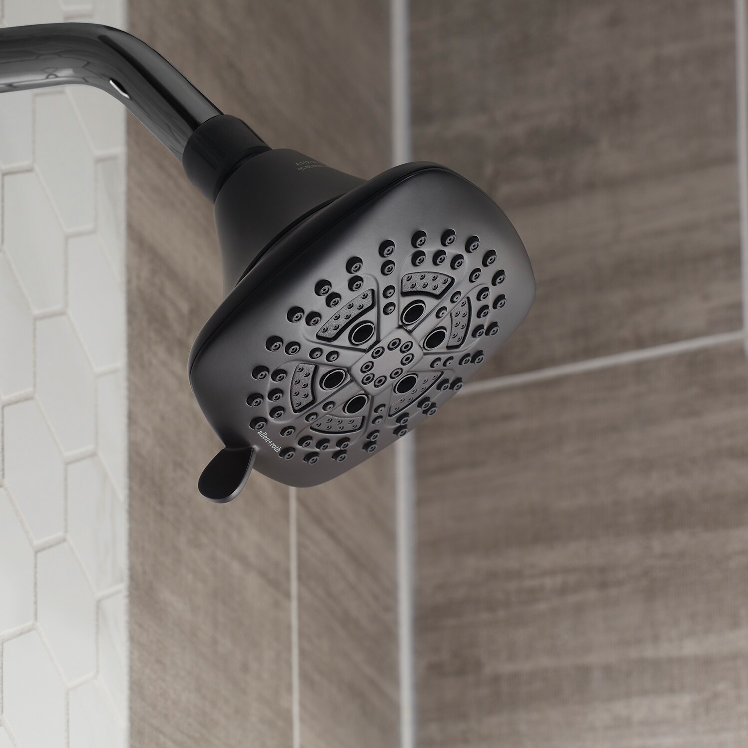 allen + roth Marchele Matte Black 4.53in Square Shower Head