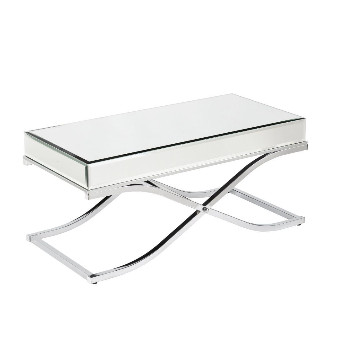 HomeRoots 4000402104 Silver Mirror Modern Coffee Table