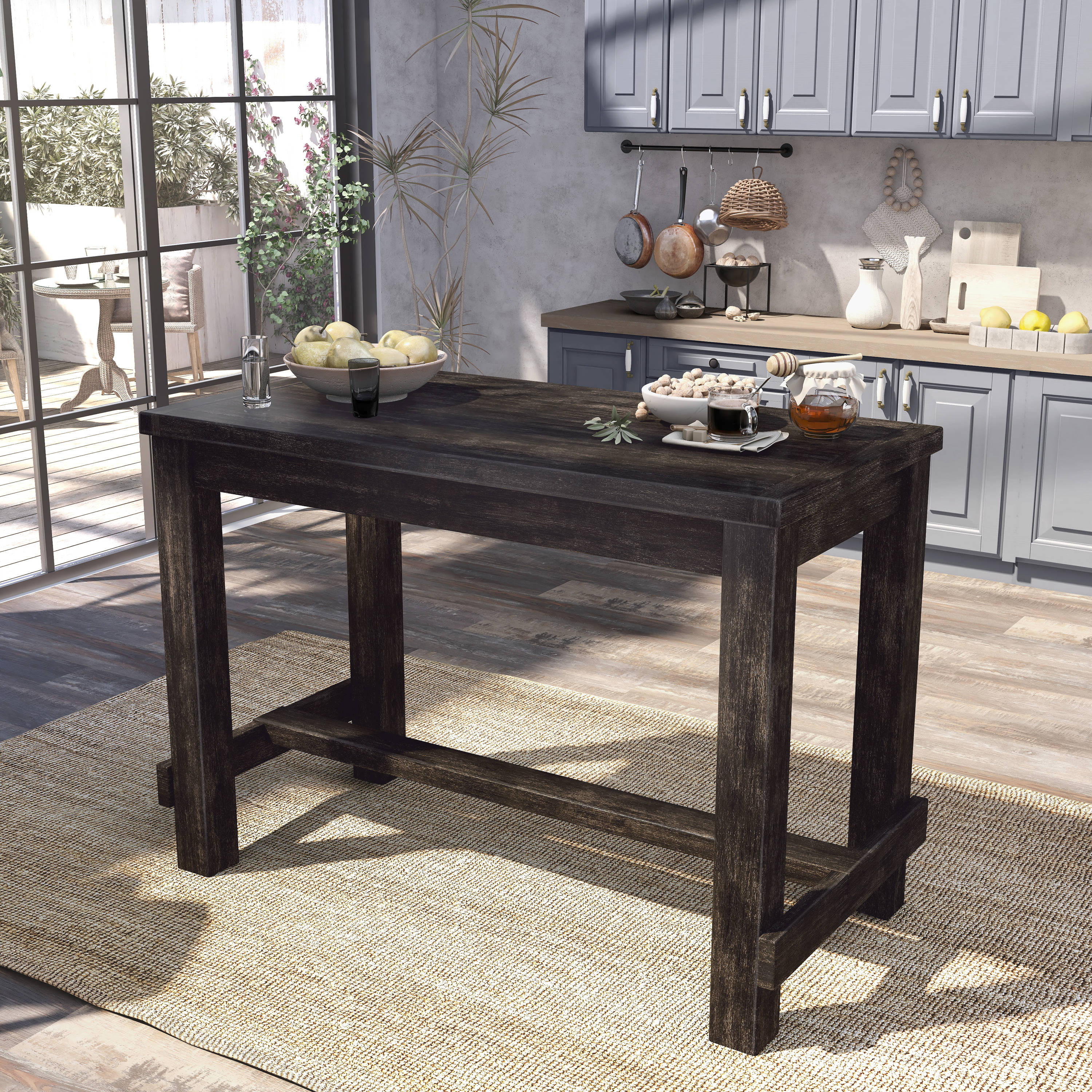 Dark wood pub table hotsell
