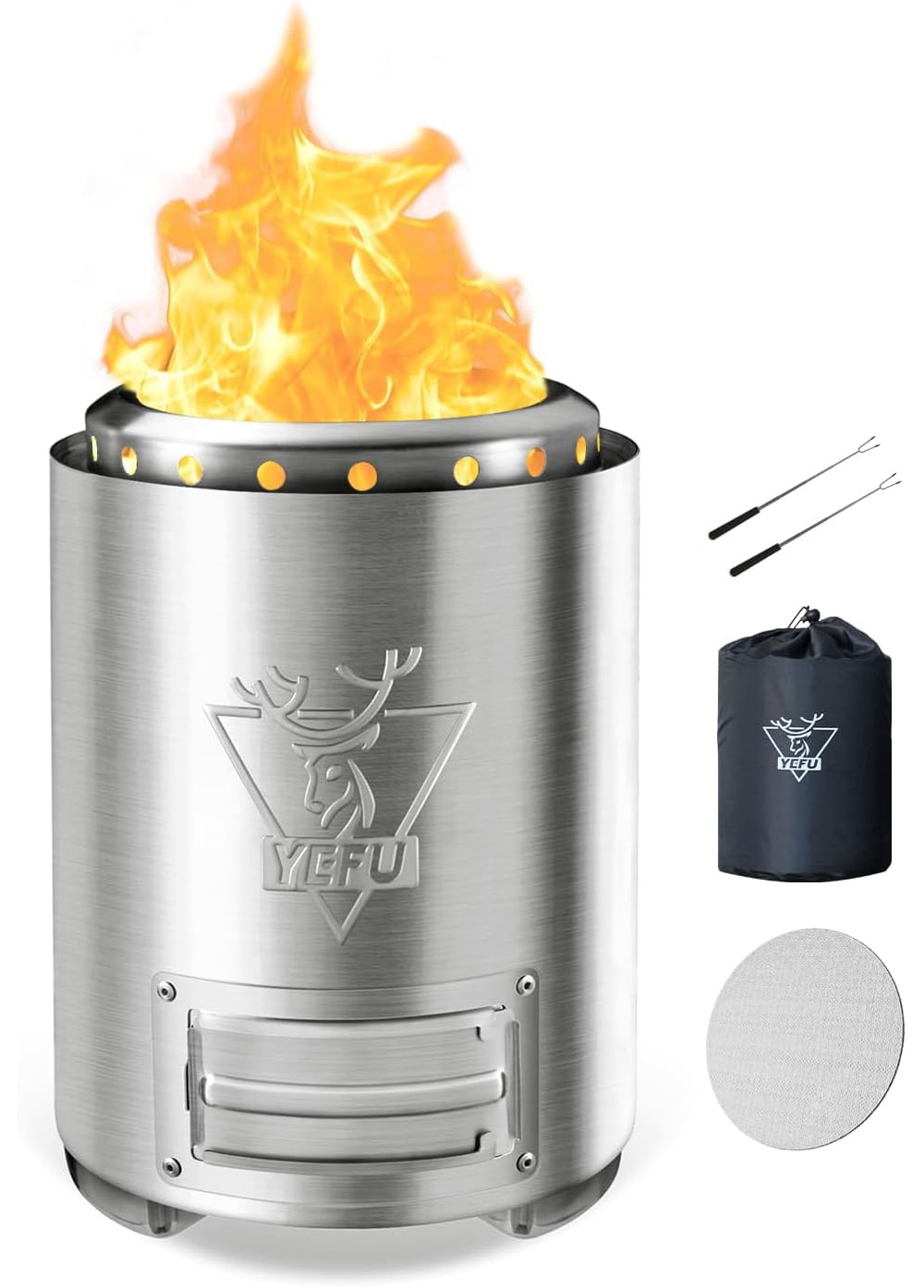 WINSOON ZML1001 7.1-in W Stainless Steel Stainless steel Wood-Burning Fire Pit
