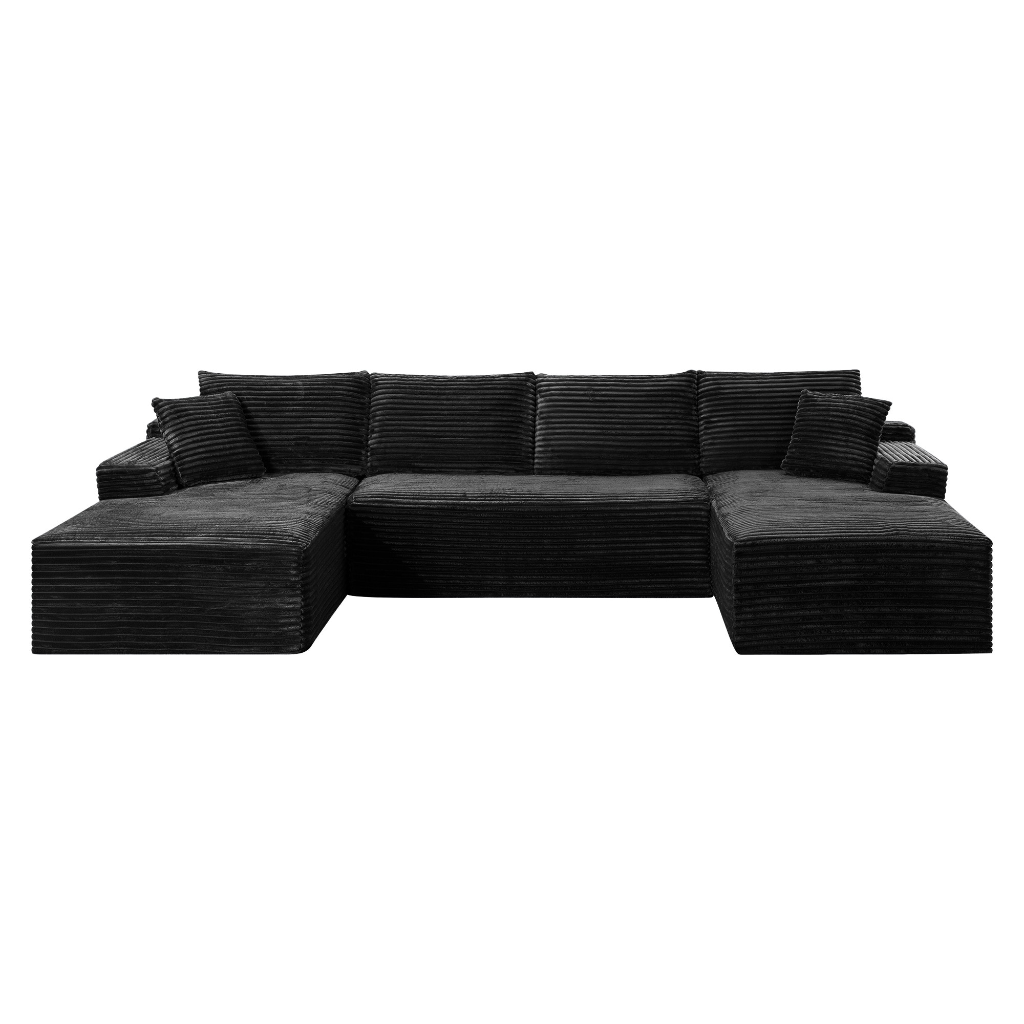 Bybafun - Casual Corduroy Black Living Room Set