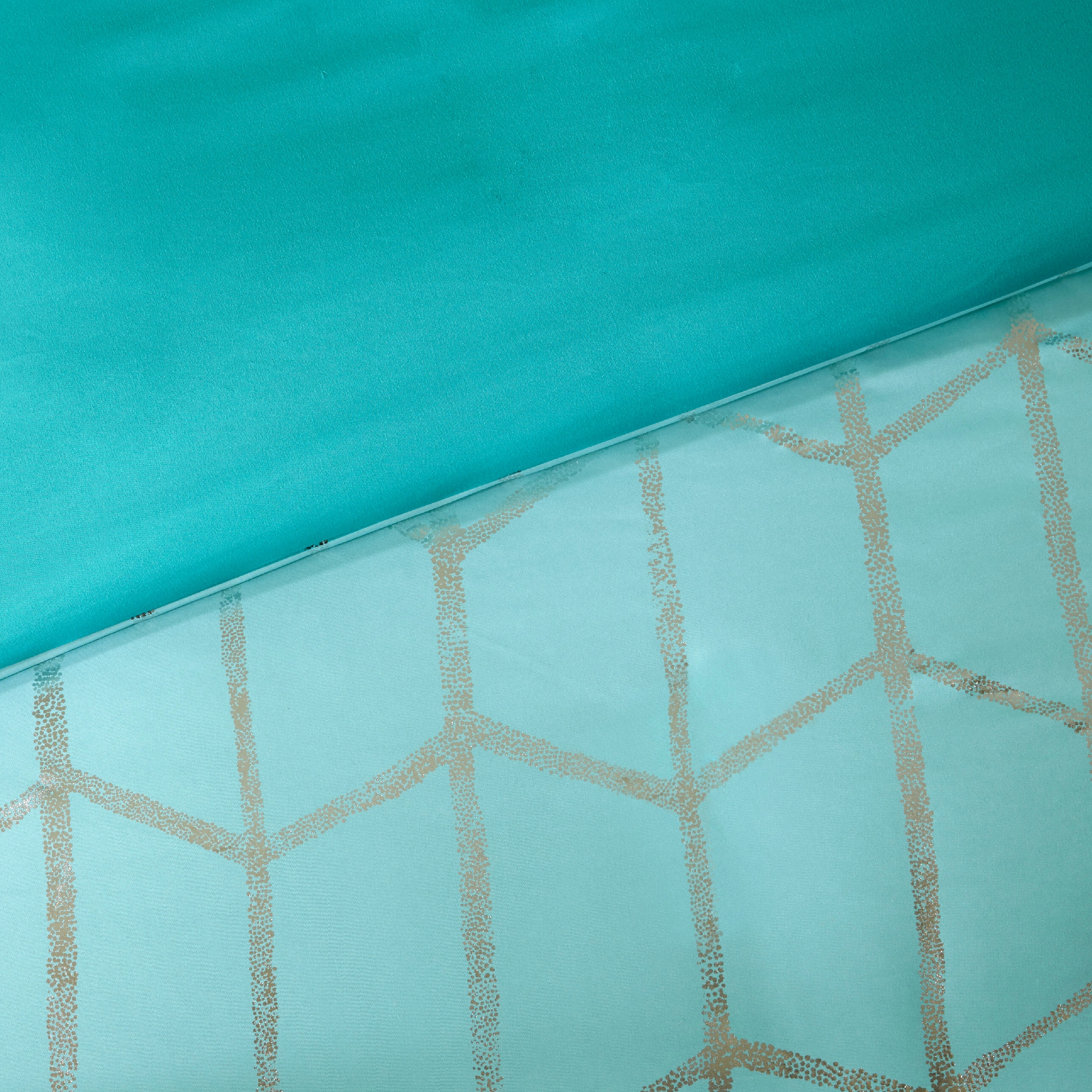 Aqua and Silver King Microfiber Comforter Set with Decorative Pillows