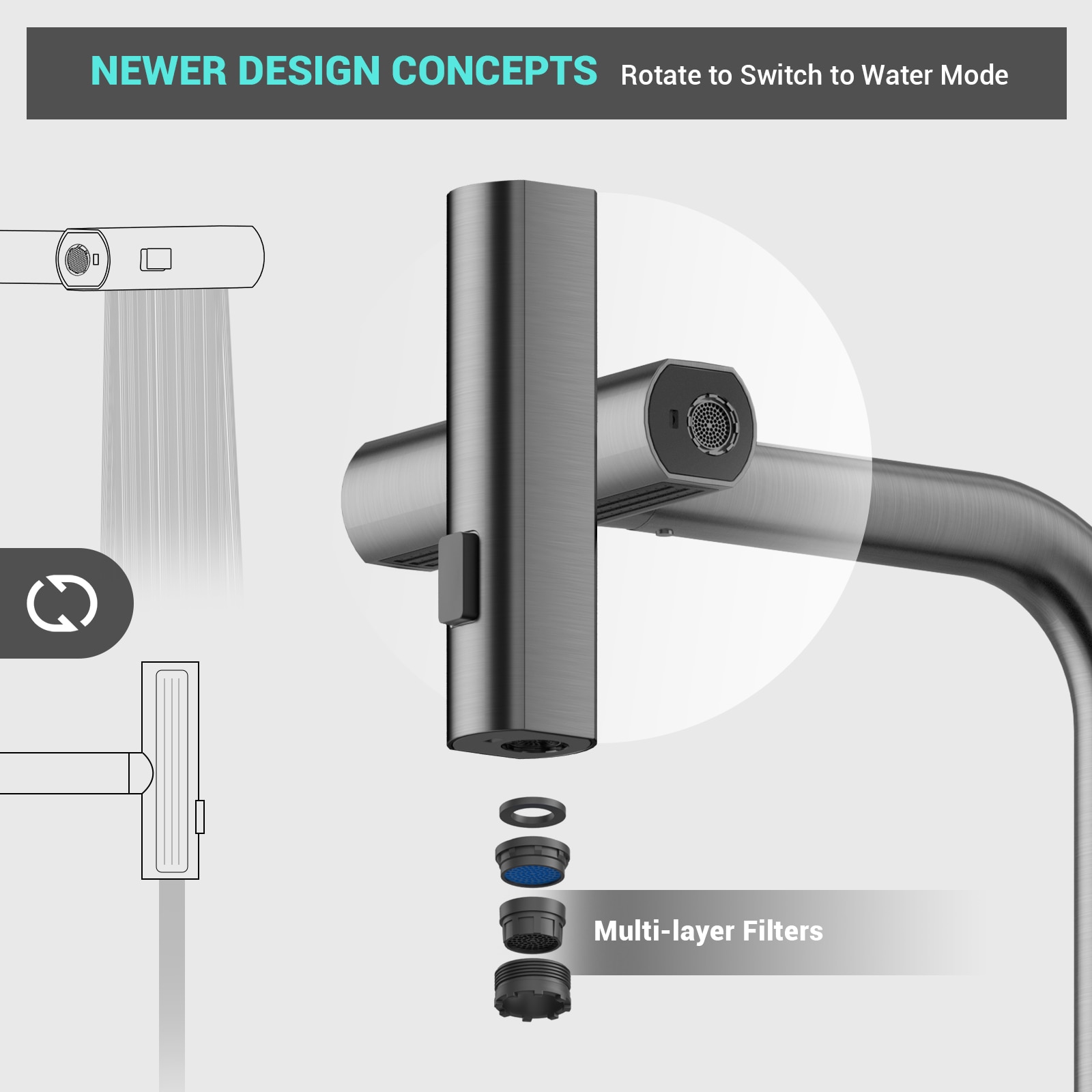 APPASO 3002-BS Kitchen-Faucets - View #4