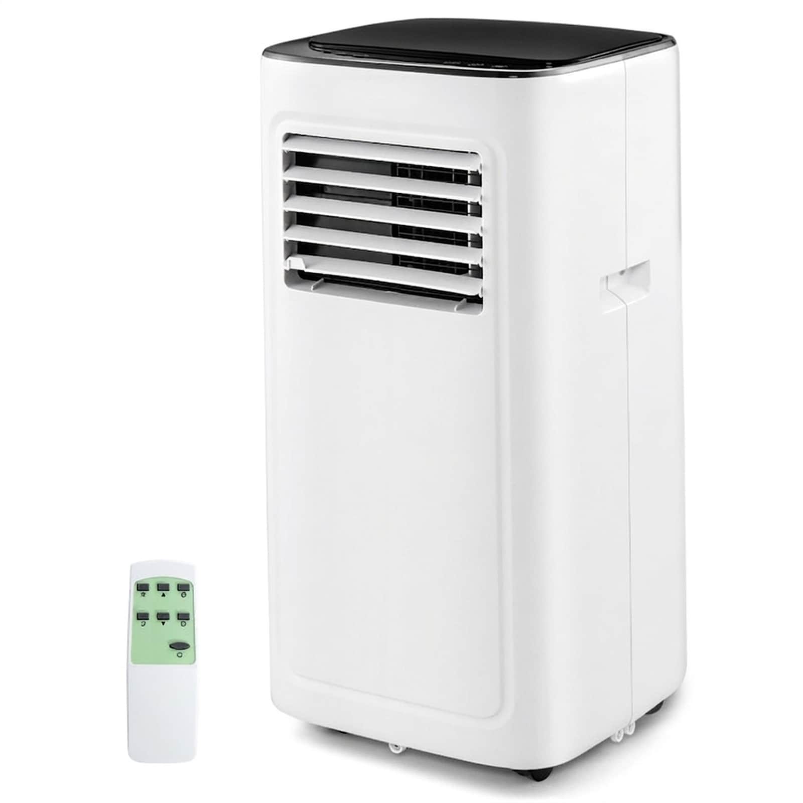 SUGIFT 9000-BTU ASHRAE 6000-BTU SACC 3-in-1 Portable Air Conditioner with 50-pt Per Day Dehumidifier and Fan Mode Cools 280-sq ft Rooms White 49-lb ABS Portable AC Unit with Remote Window Kit 4.9-ft Exhaust Hose and 2-ft Drain Hose for Bedroom and Office