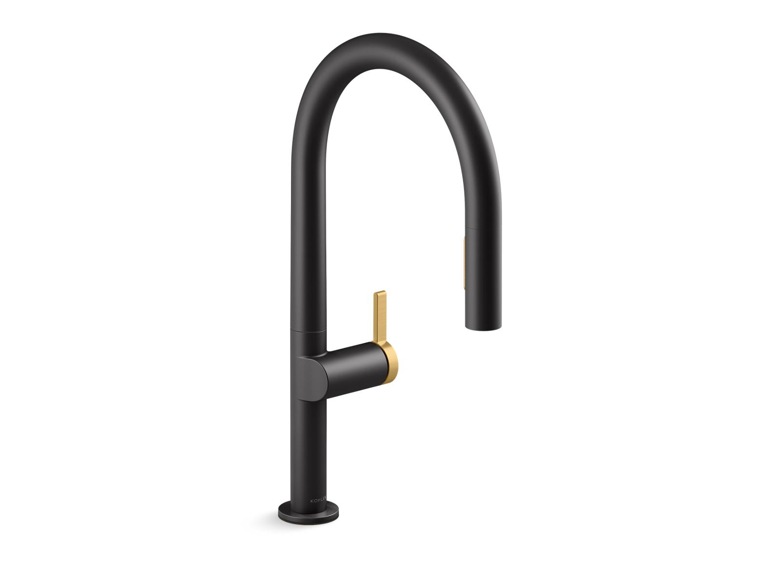KOHLER 28268-BMB Components Pull-down kitchen sink faucet with two-function sprayhead