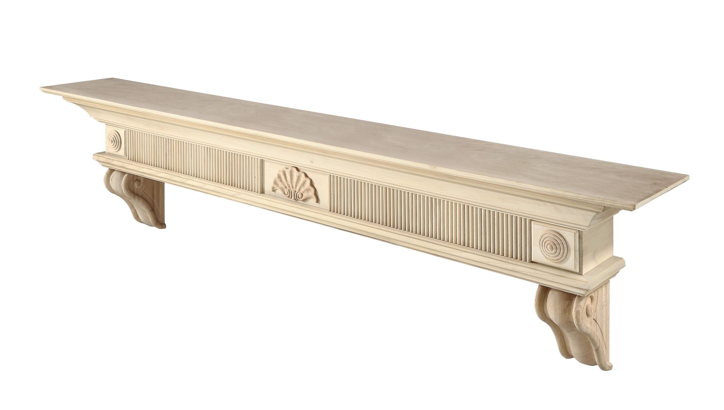 Pearl Mantels SSUP60416L 60-in W x 16.75-in H x 10-in D Unfinished Poplar Hollow MDF Traditional Fireplace Mantel