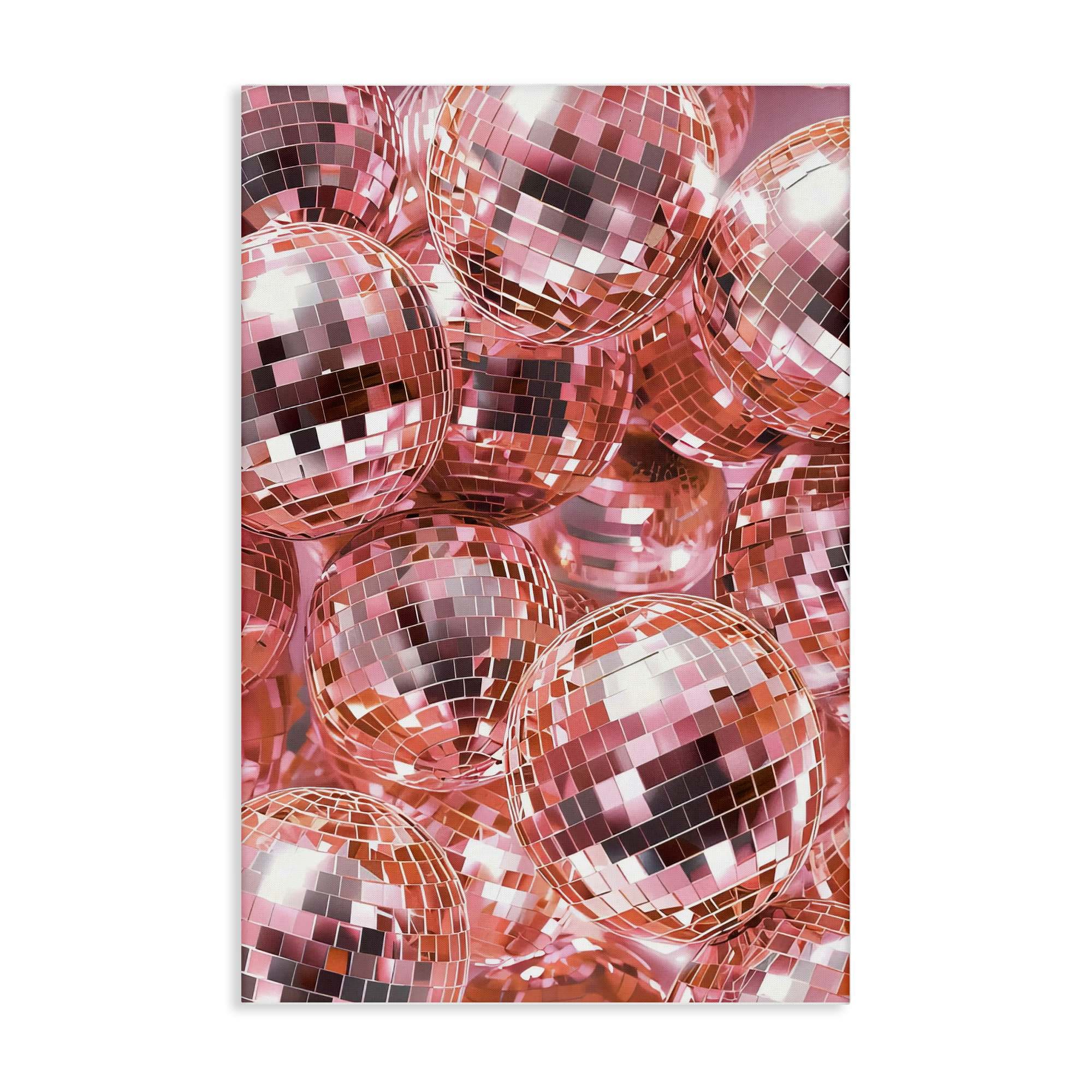 Stupell Industries BT-647-CN-24X36 Pink Disco Ball Pile Canvas design by LSR Design Studio