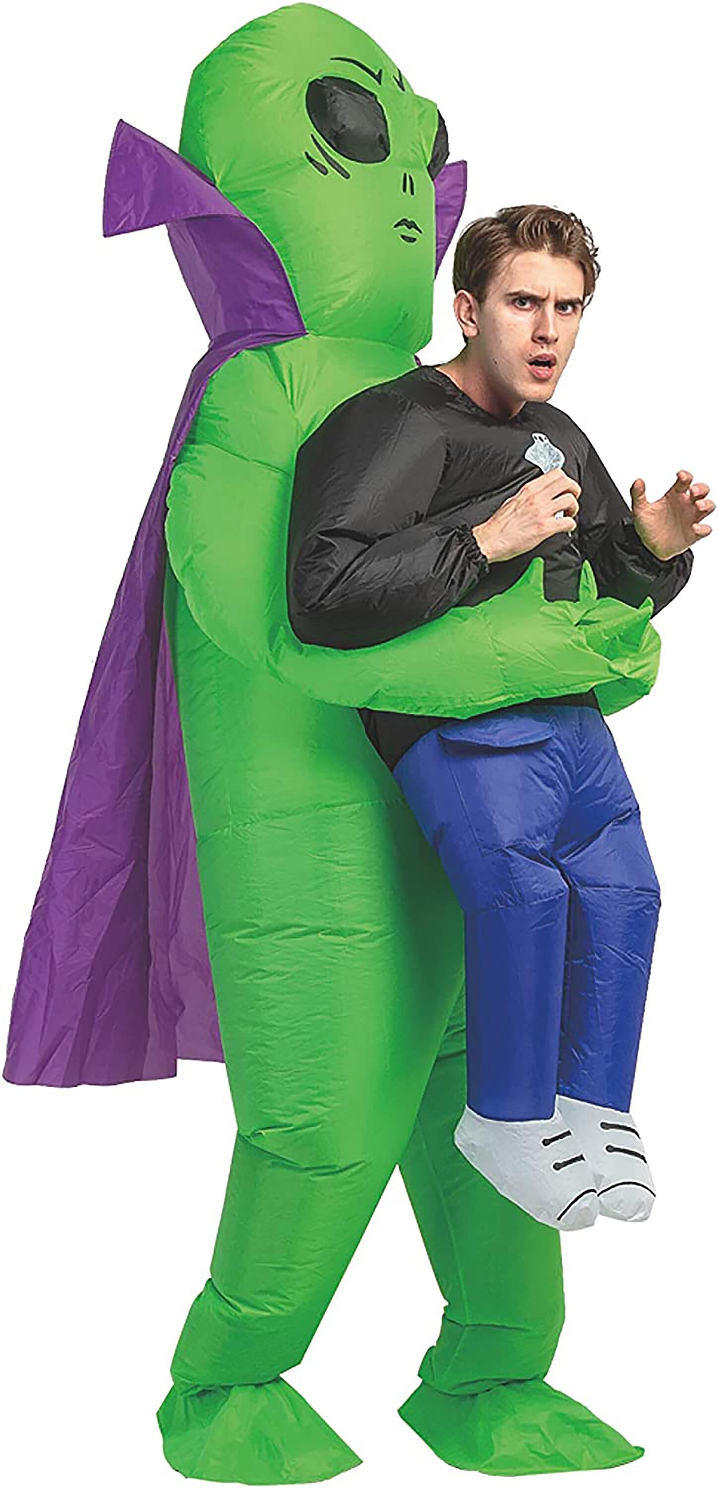 GOOSH DJ-FZ-80236-63  63 inch Inflatable Alien Costume for Adult Halloween Costume Women Man Funny Blow up Costume for Halloween Party Cosplay