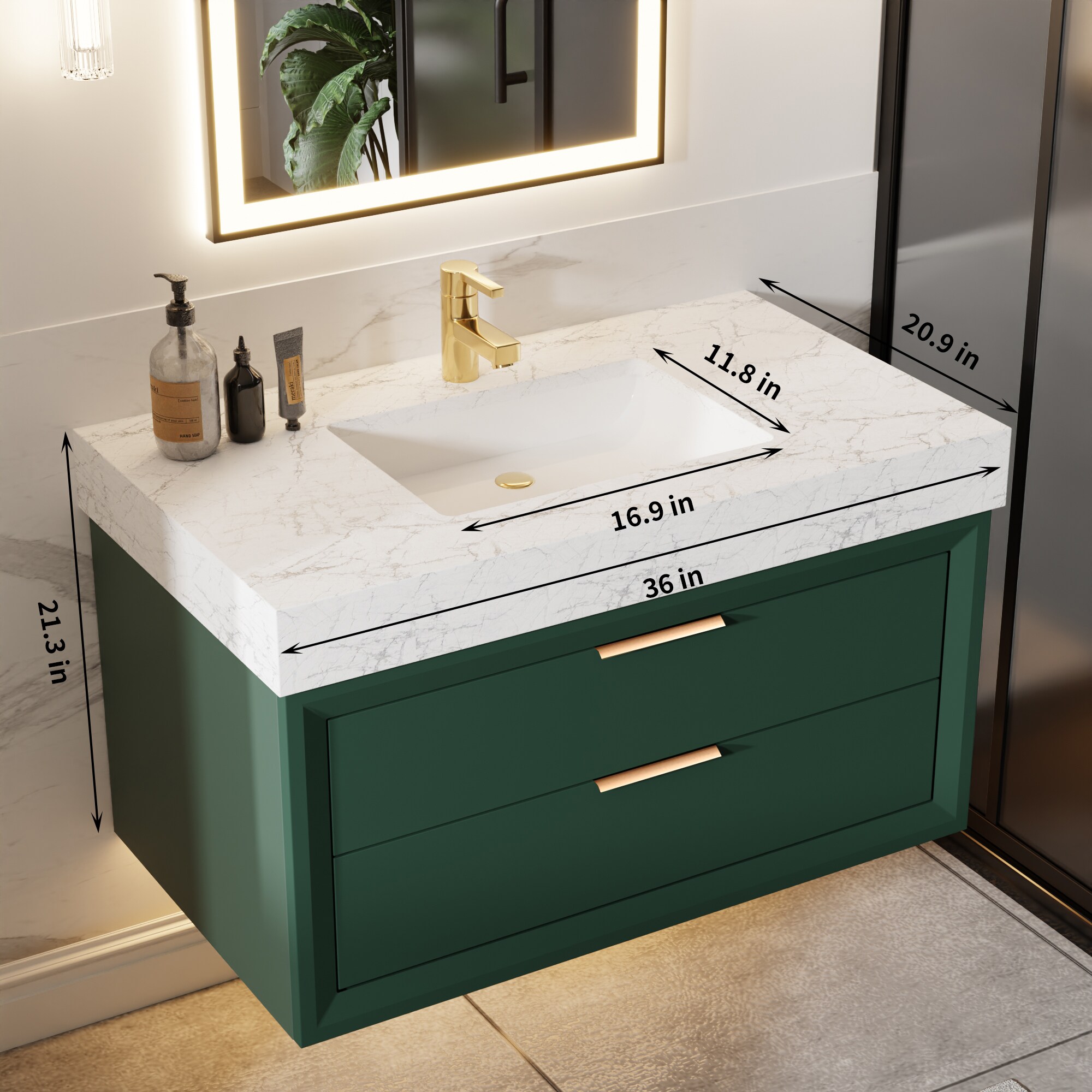 ExBrite XB3621V8GN Bath-Vanity-Combo - View #2