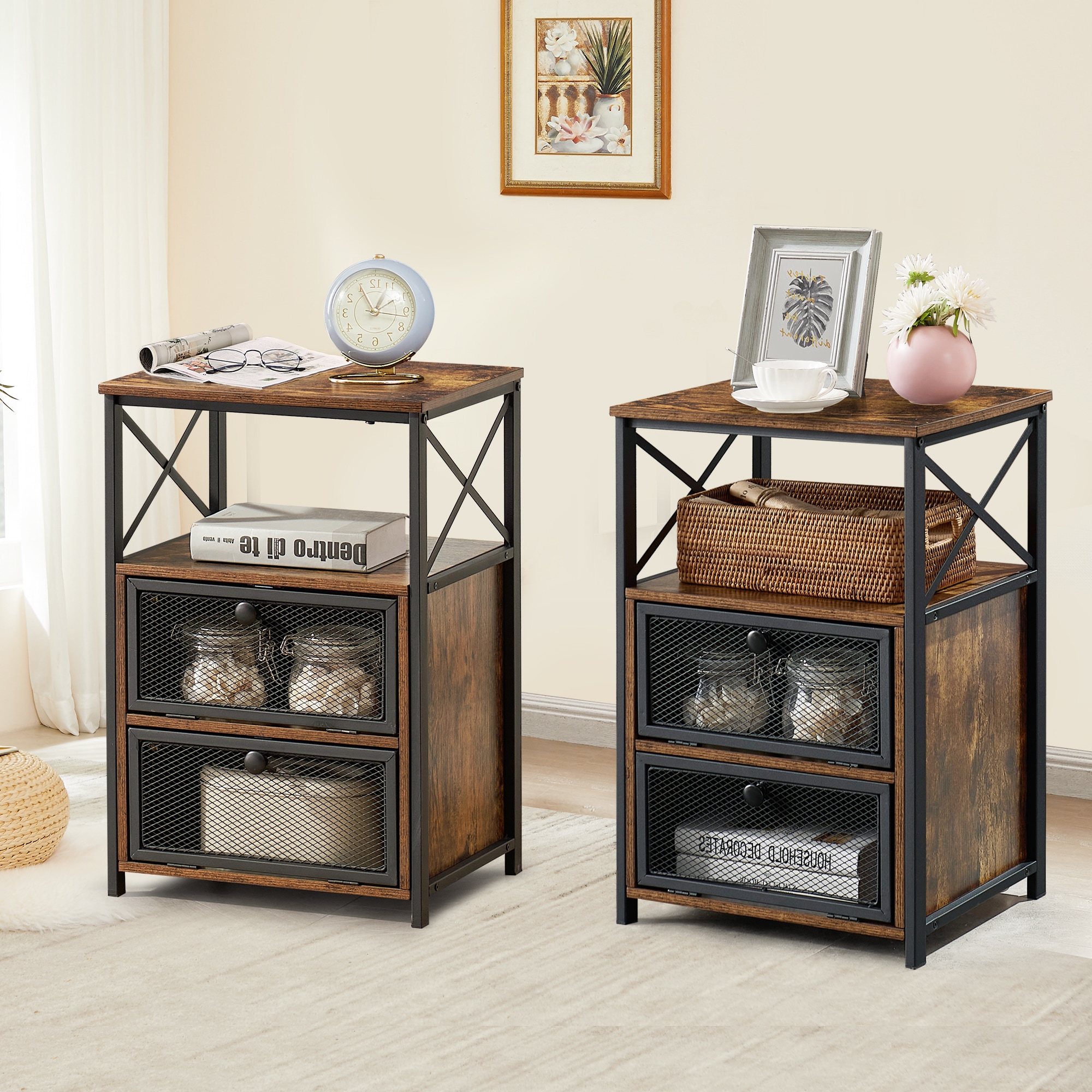 Vecelo LOE-XF-NS04-BRN-A2 nightstands - View #5