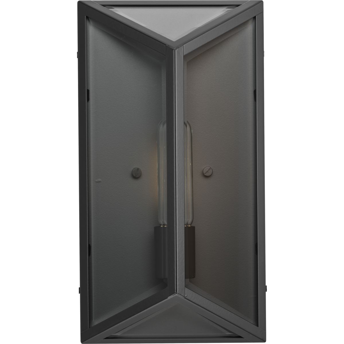 Matte Black Steel Outdoor Wall Lantern with Clear Glass