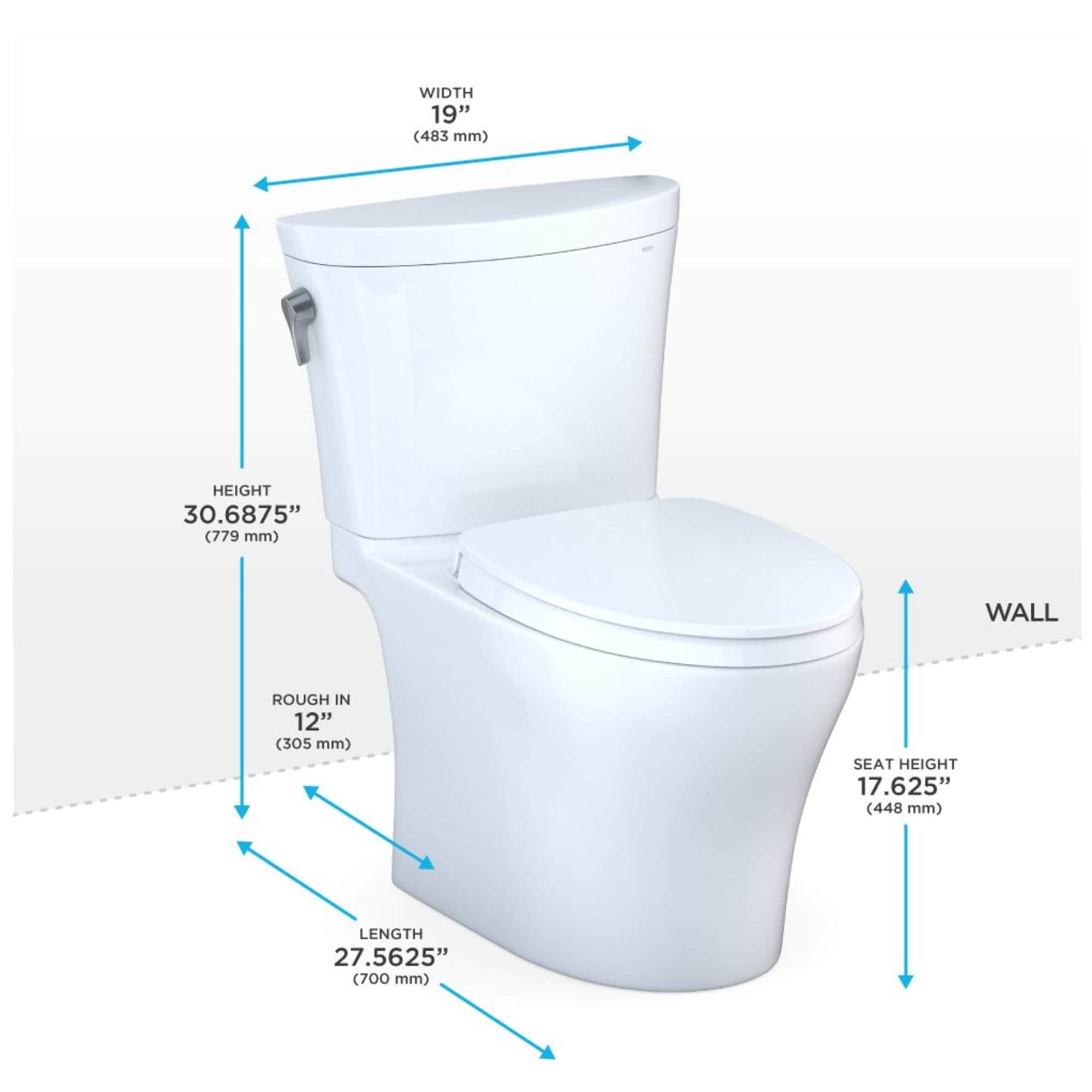 Cotton White Dual Flush Elongated Two-Piece Toilet with SoftClose Seat