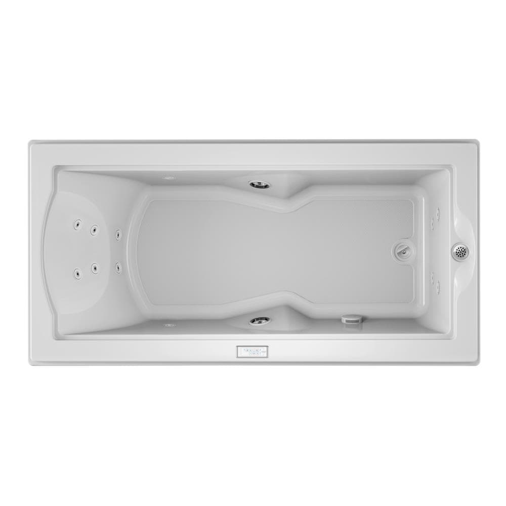 Jacuzzi KL25959 FUZION 35.4-in x 70.7-in White Acrylic Rectangular Drop-in Whirlpool Tub with Drain ( Right Drain )