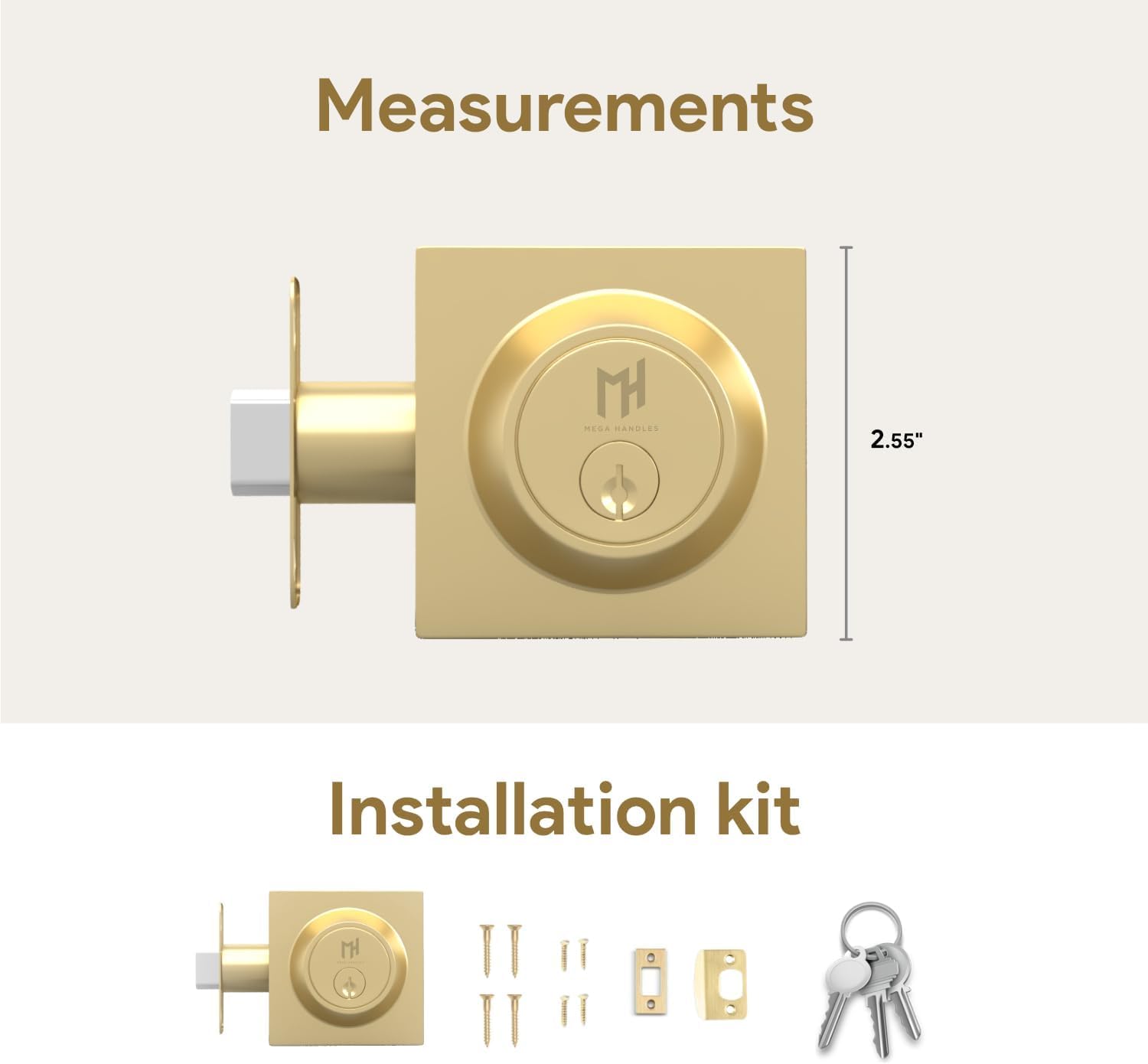 Mega Handles LAURA-DB-SB-1 Door-Knobs - View #3