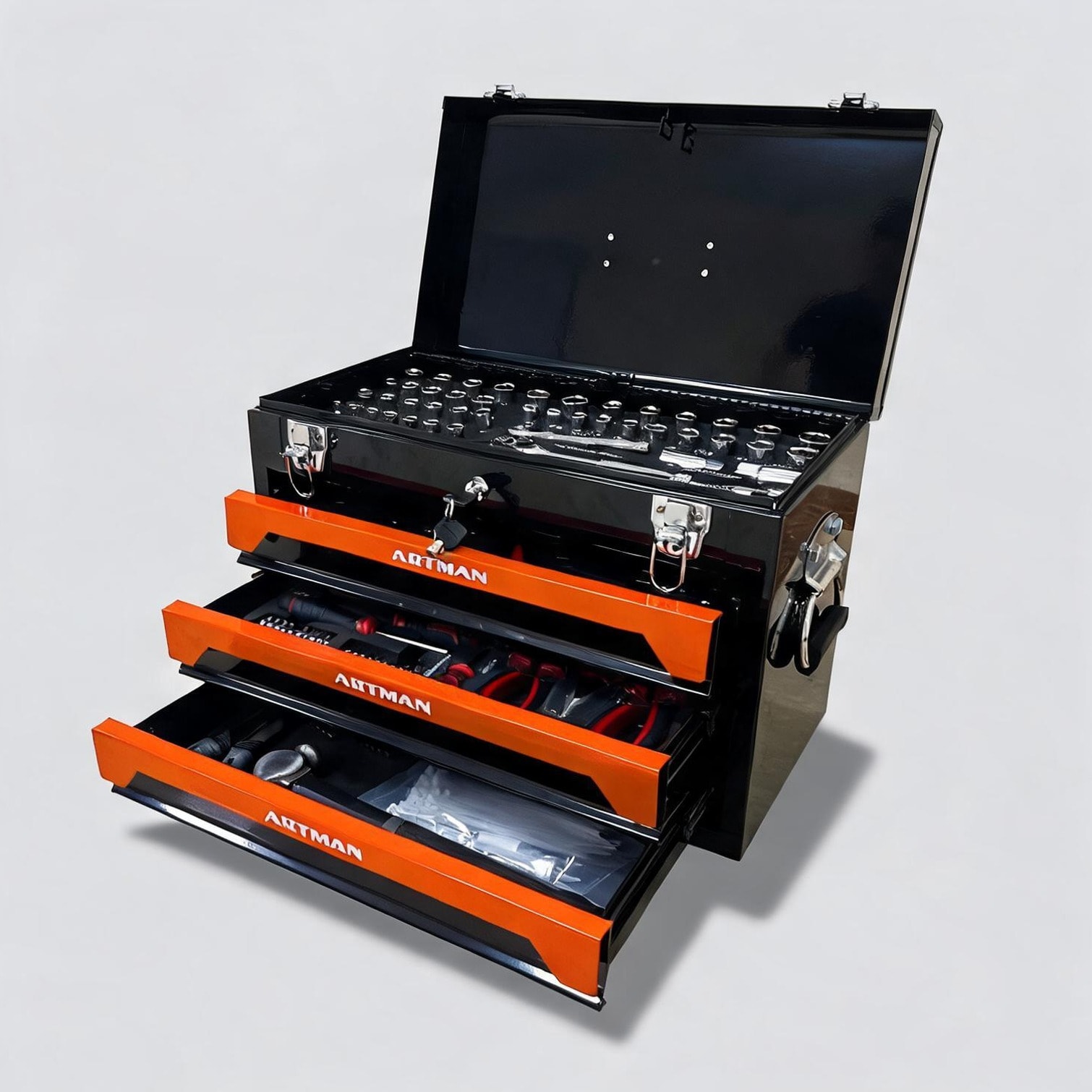 BBabe Heavy-Duty 3-Drawer Tool Chest with 100+ Piece Mechanics Set for ...