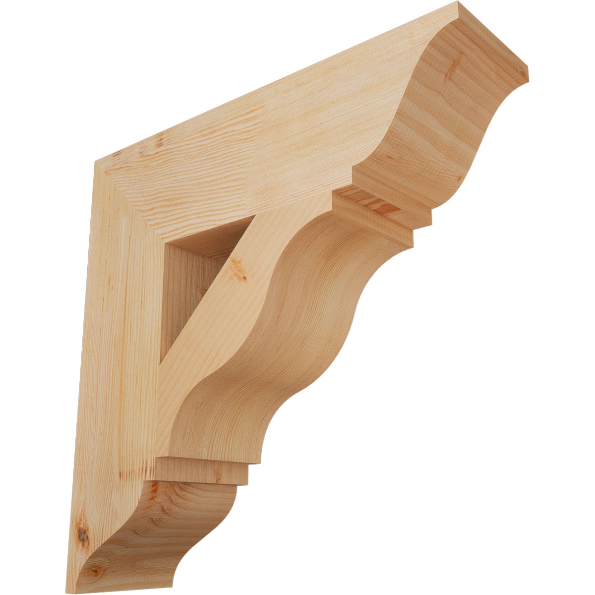 Ekena Millwork BKT06X22X22FST01SDF Funston traditional smooth 5-1/2-in x 22-in x 22-in Douglas fir Brown Wood Standard bracket