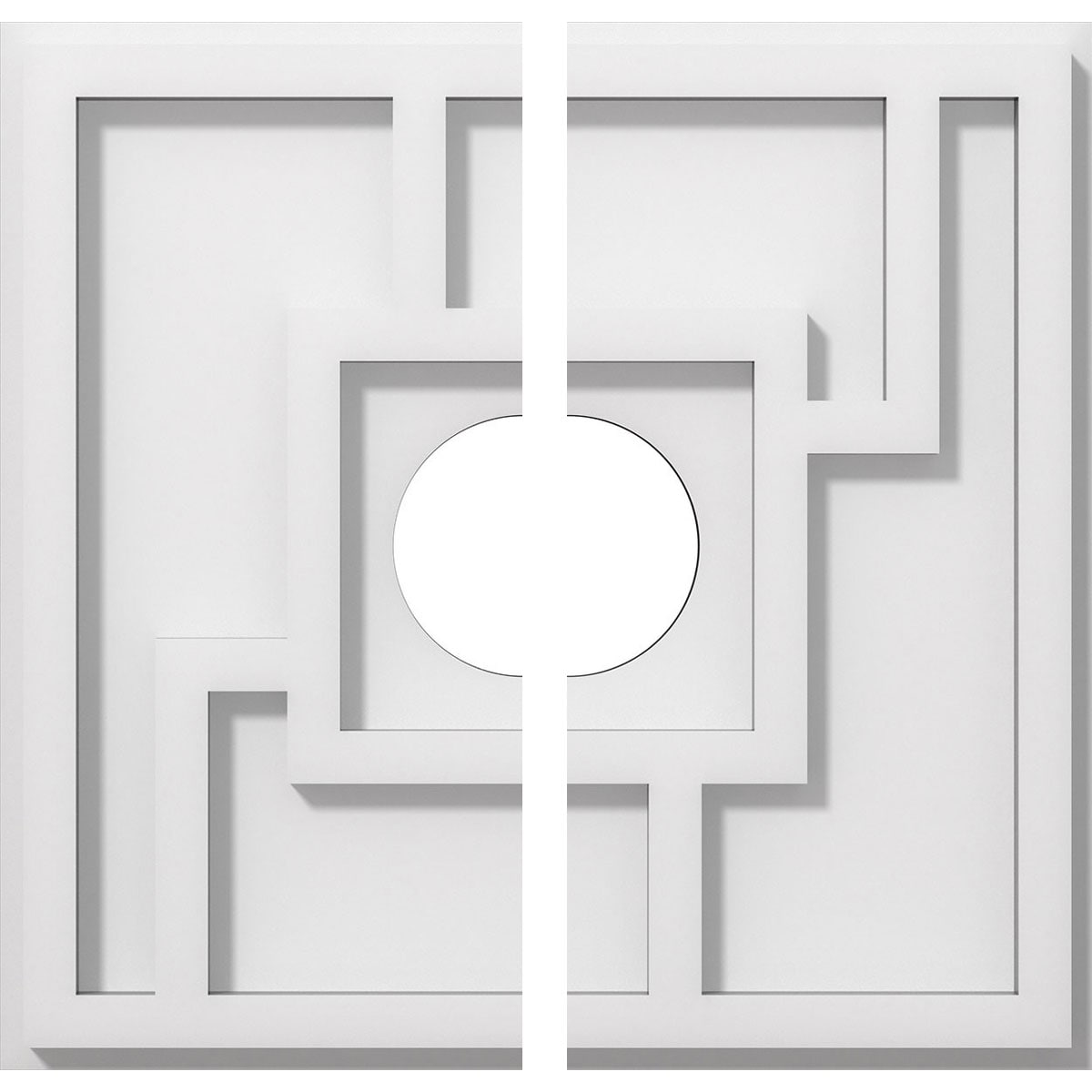 Ekena Millwork CMP12KX2-03000 Knox 12-in W x 12-in L Contemporary White PVC Split Ceiling Medallion
