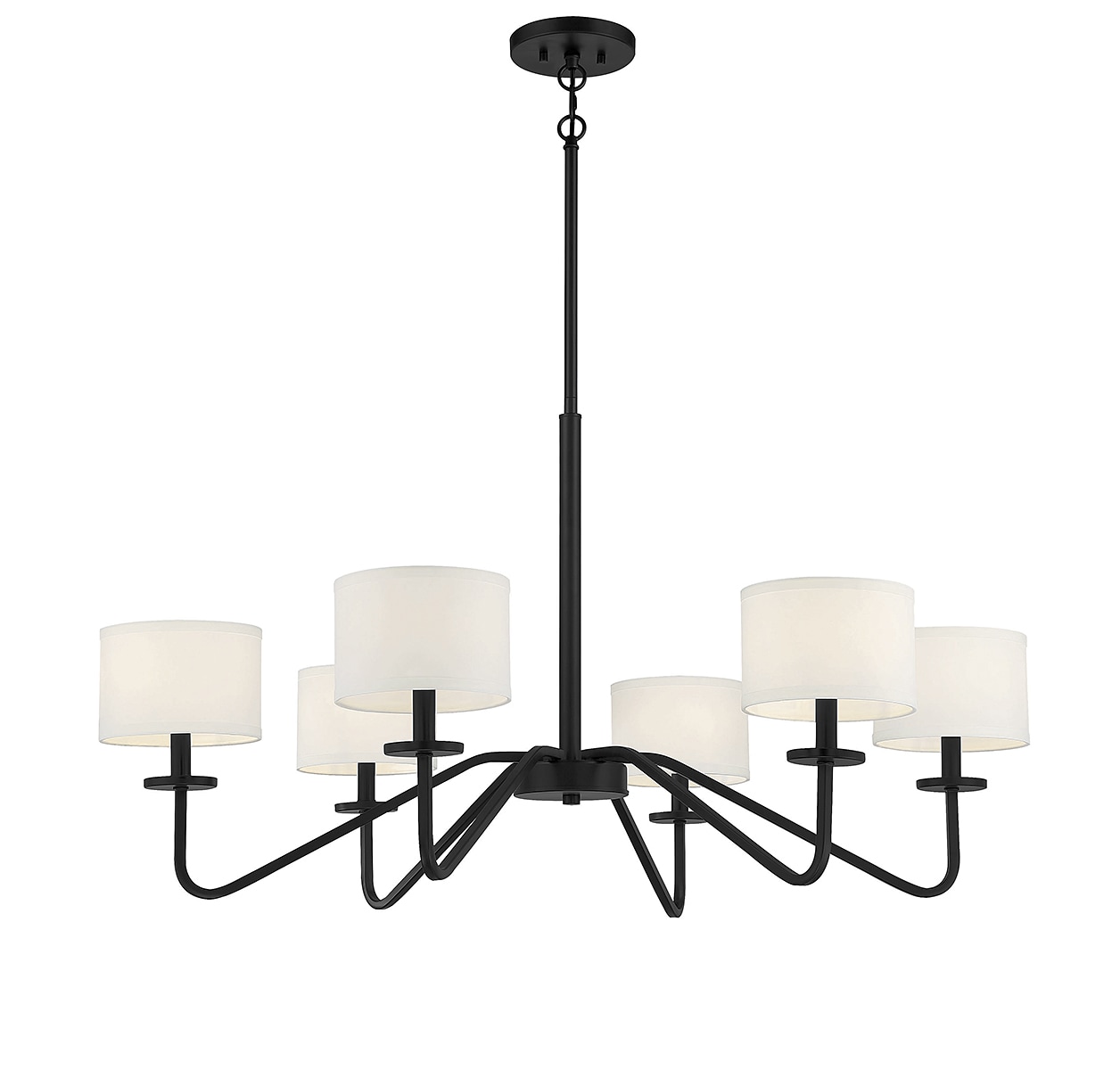 Matte Black 6-Light Candelabra Chandelier with Easy Installation