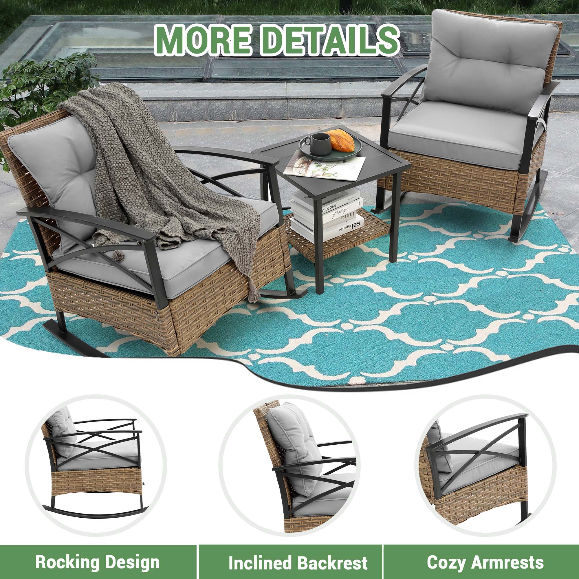 Fun Orange FUNS1HW19 Patio-Conversation-Sets - View #6