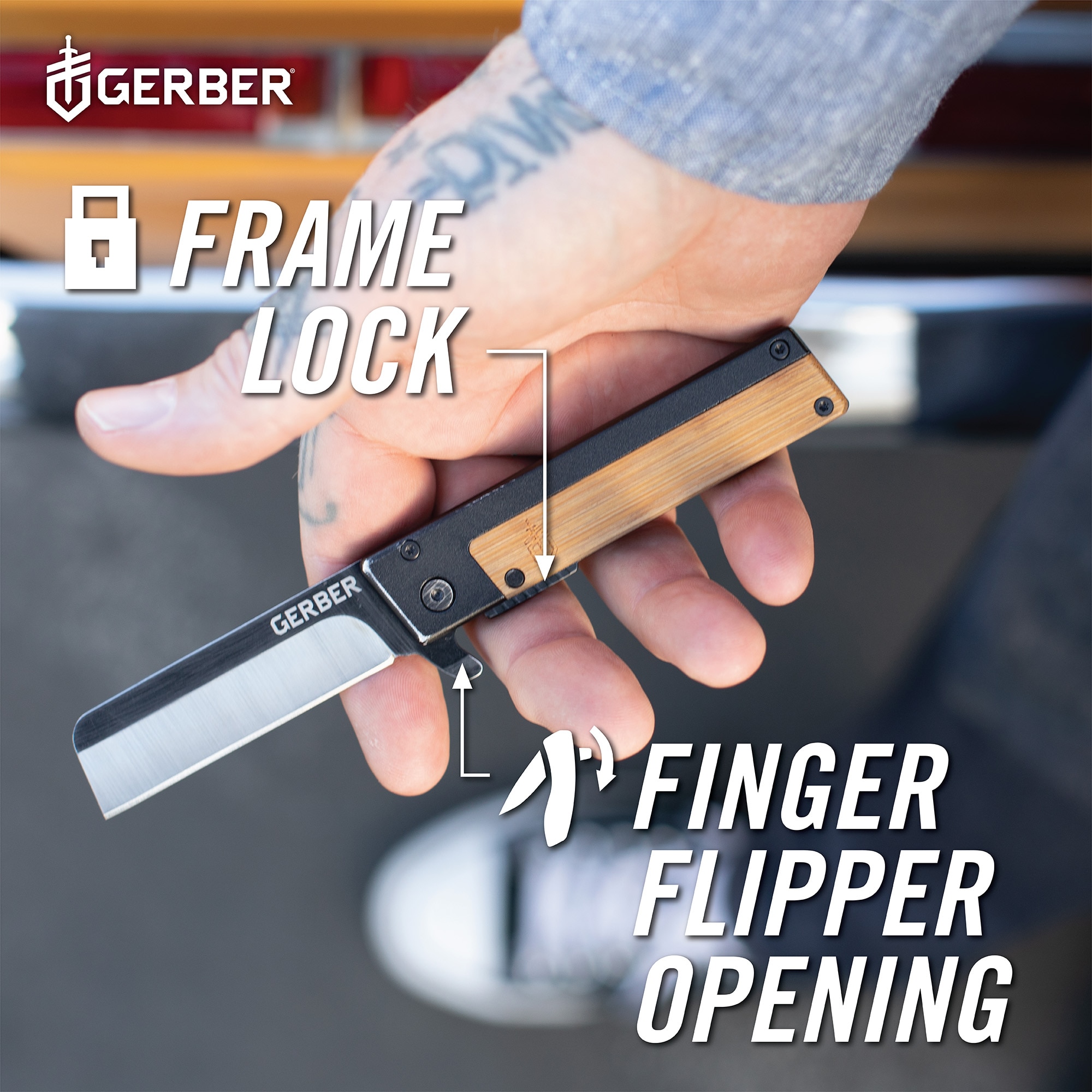 Gerber 2.5-in Steel Plain Edge Pocket Knife in the Pocket Knives