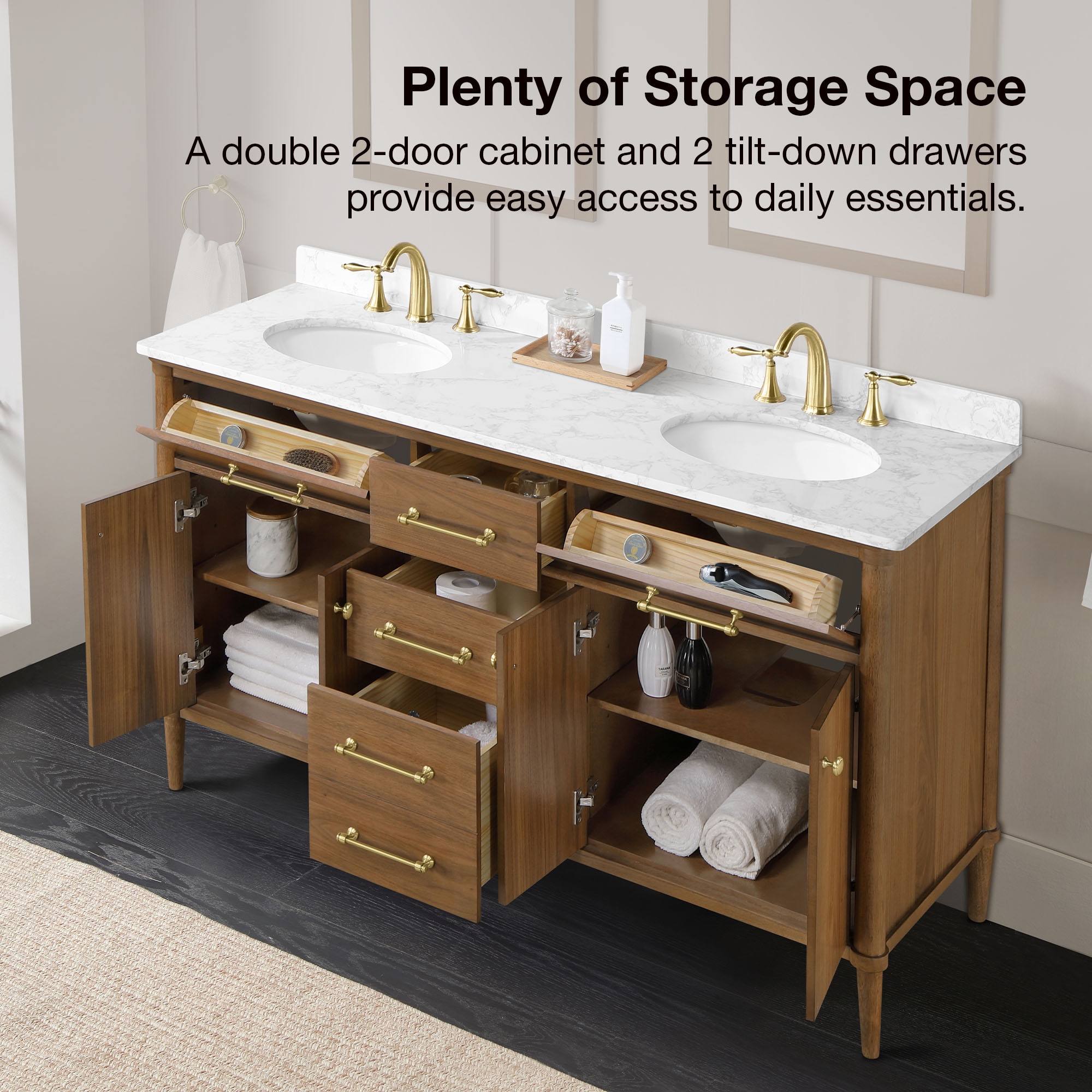 allen + roth RIAN 60WW Bath-Vanity-Combo - View #4