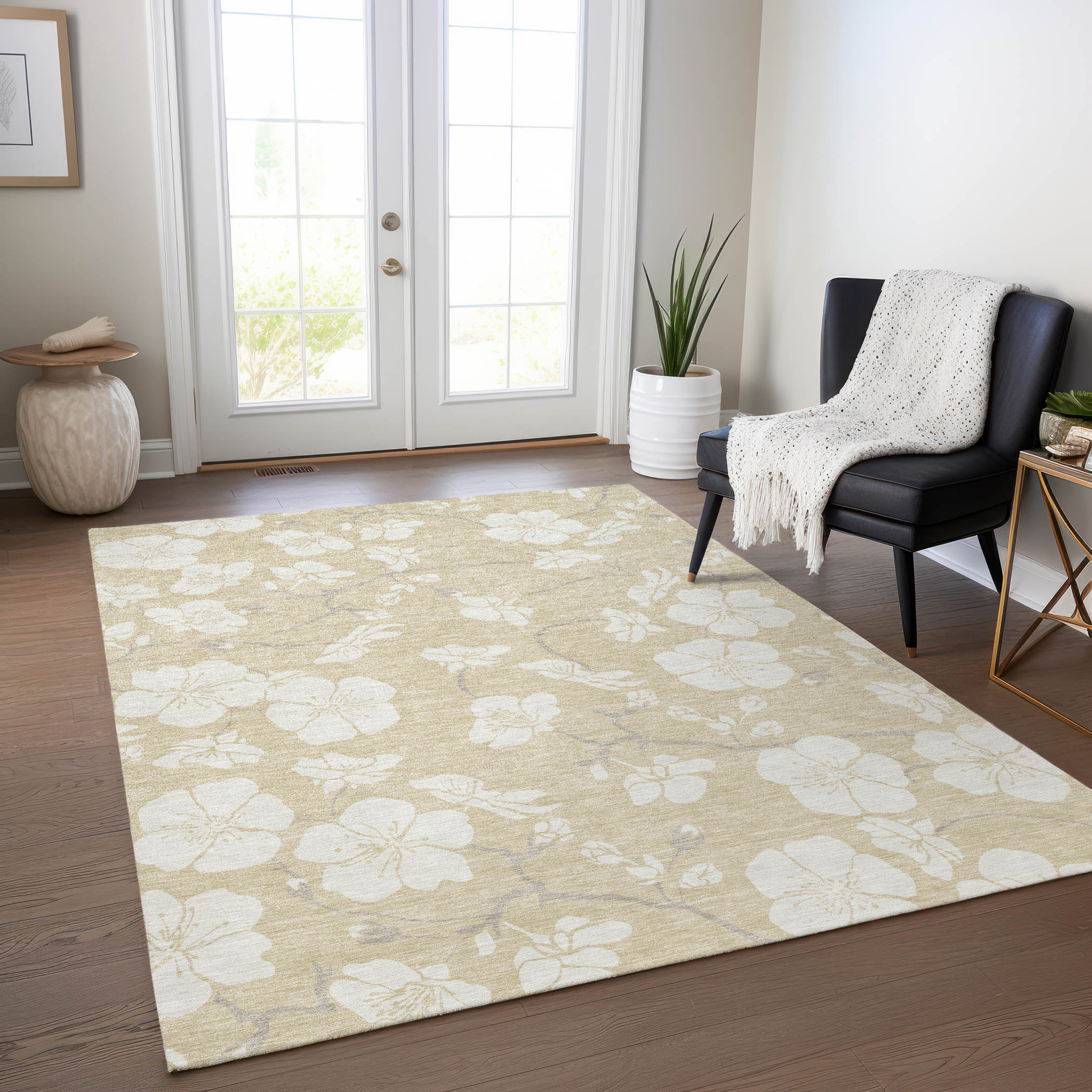 Addison Rugs ACN1032BG30X46 Chantille ACN1032BG 2 x 3 (ft) Polyester Beige Rectangular Indoor/Outdoor Geometric Machine washable Area rug