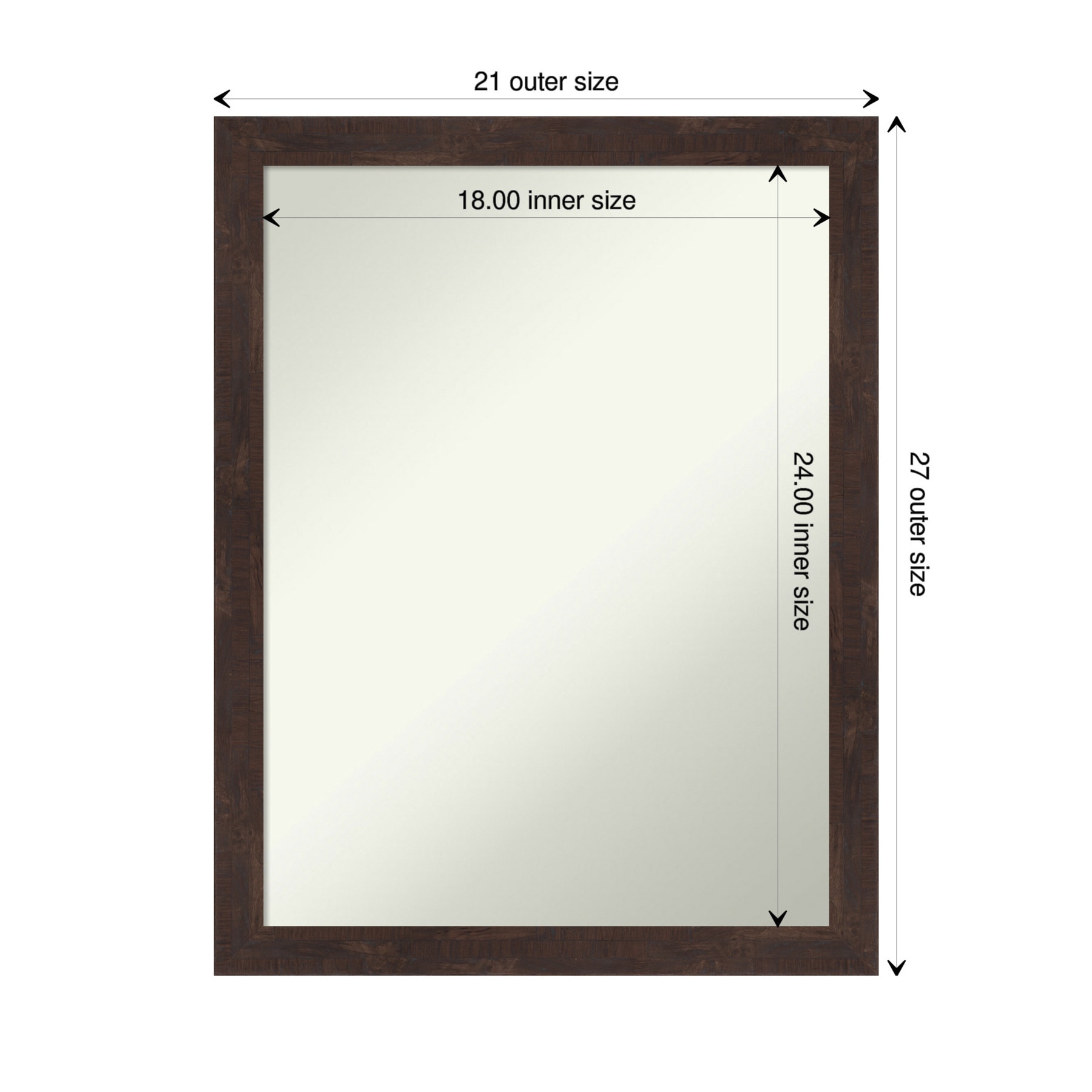 Fresco Dark Walnut Wood Framed Bathroom Vanity Mirror