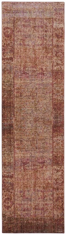 Safavieh MYS920P-212 Mystique Hombre 2 x 12 (ft) Loomed Polyester Rust/Multi Rectangular Indoor Distressed/Overdyed Vintage Runner rug