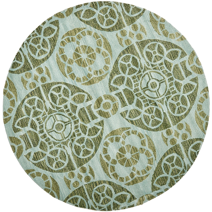 Safavieh Wyndham Hutton 7 x 7 Honey/Green Square Indoor Abstract Bohemian/Eclectic Handcrafted Area Rug Safavieh Wyndham Hutton 7 x 7 Honey/Green Square Indoor Abstract Bohemian/Eclectic Handcrafted Area Rug