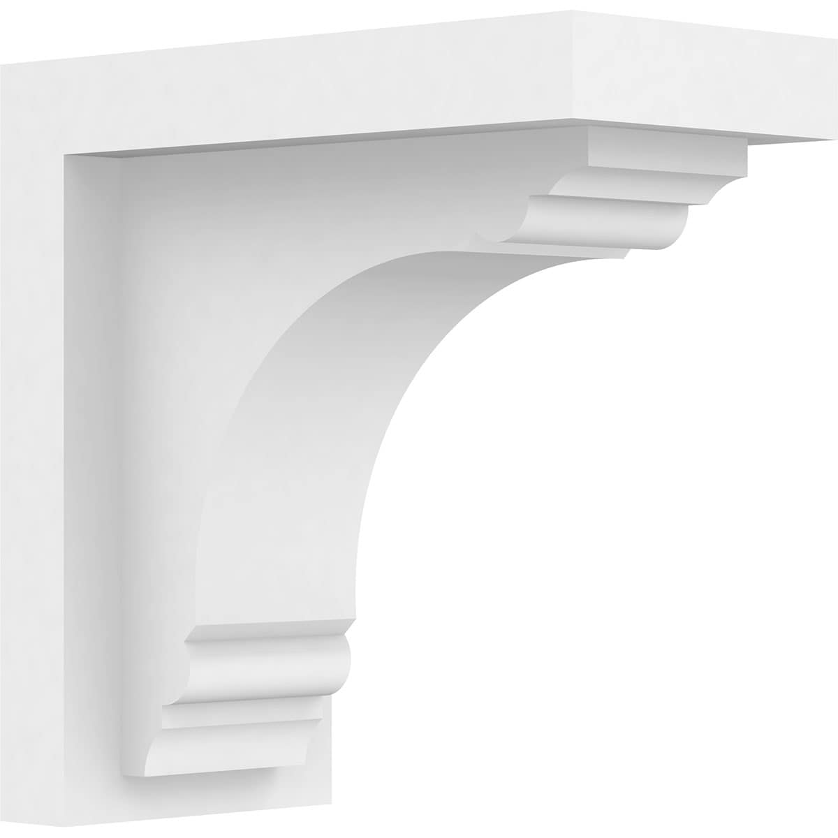 Ekena Millwork BKTP05X10X10WAR Standard WarrenGrade 5-in x 10-in x 10-in Off-white PVC Standard bracket
