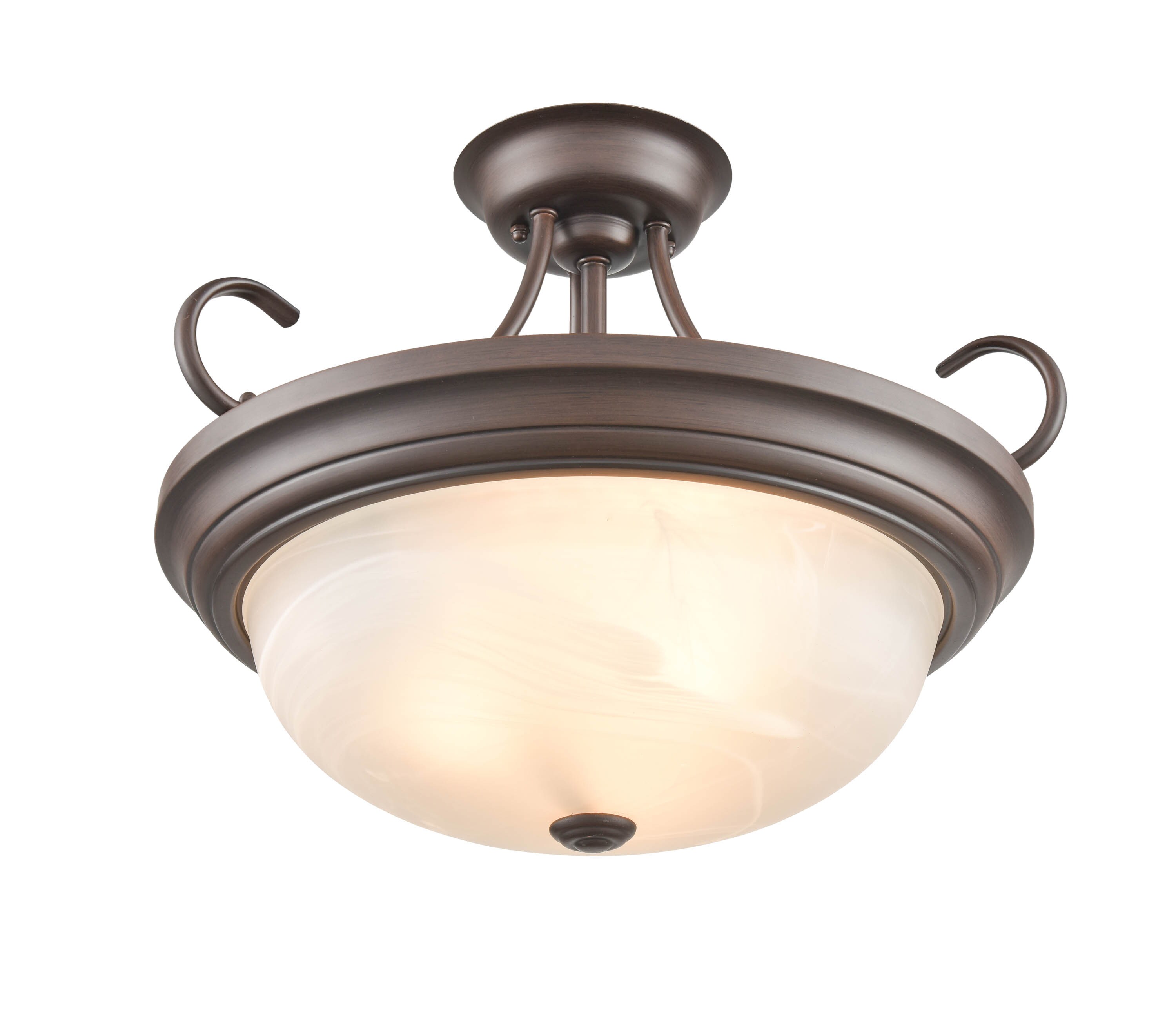 Millennium Lighting Flushmount 3 Light Bronze Semi Mount Light In The Flush Mount Lighting